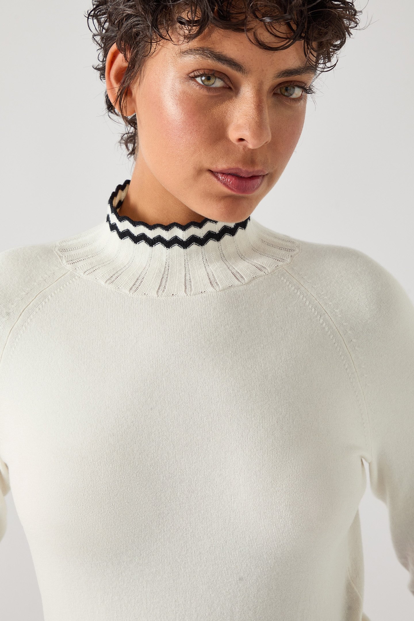 TK ETHEL FINE SWEATER IVORY/BLACK 4