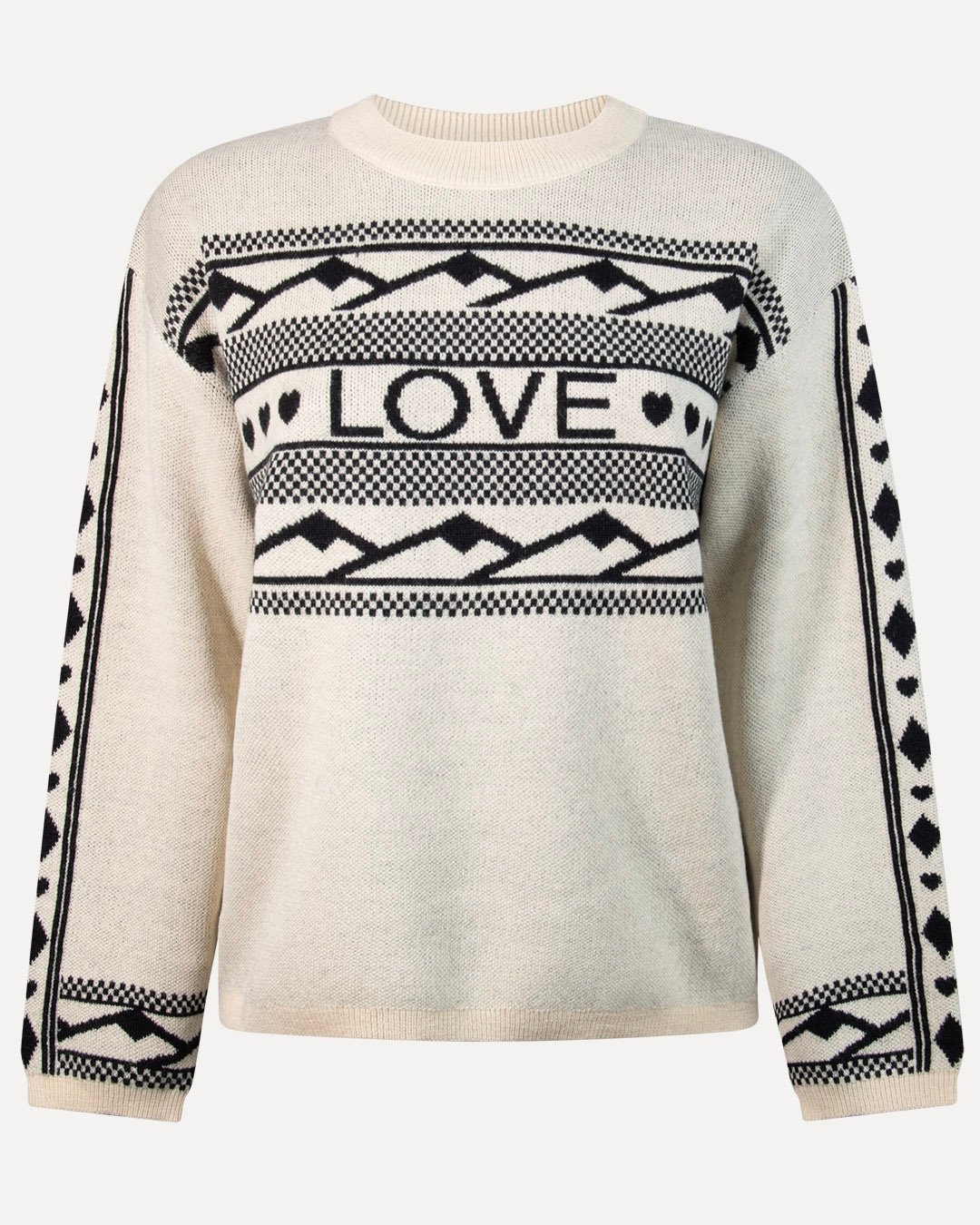 SAFFI KNITTED PULL LONG SLEEVE BLACK PARCHMENT 3