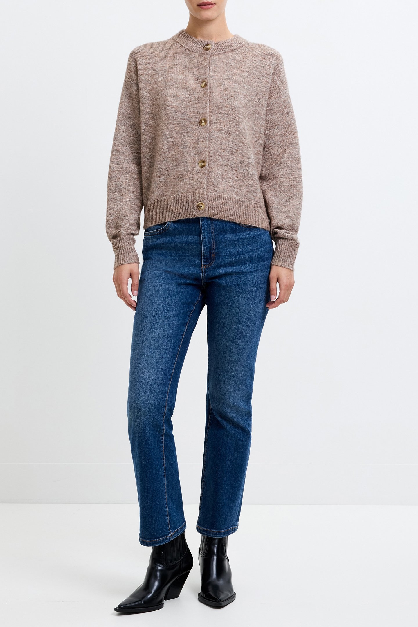 KEZIA L/S CARDIGAN TAUPE MEL 3