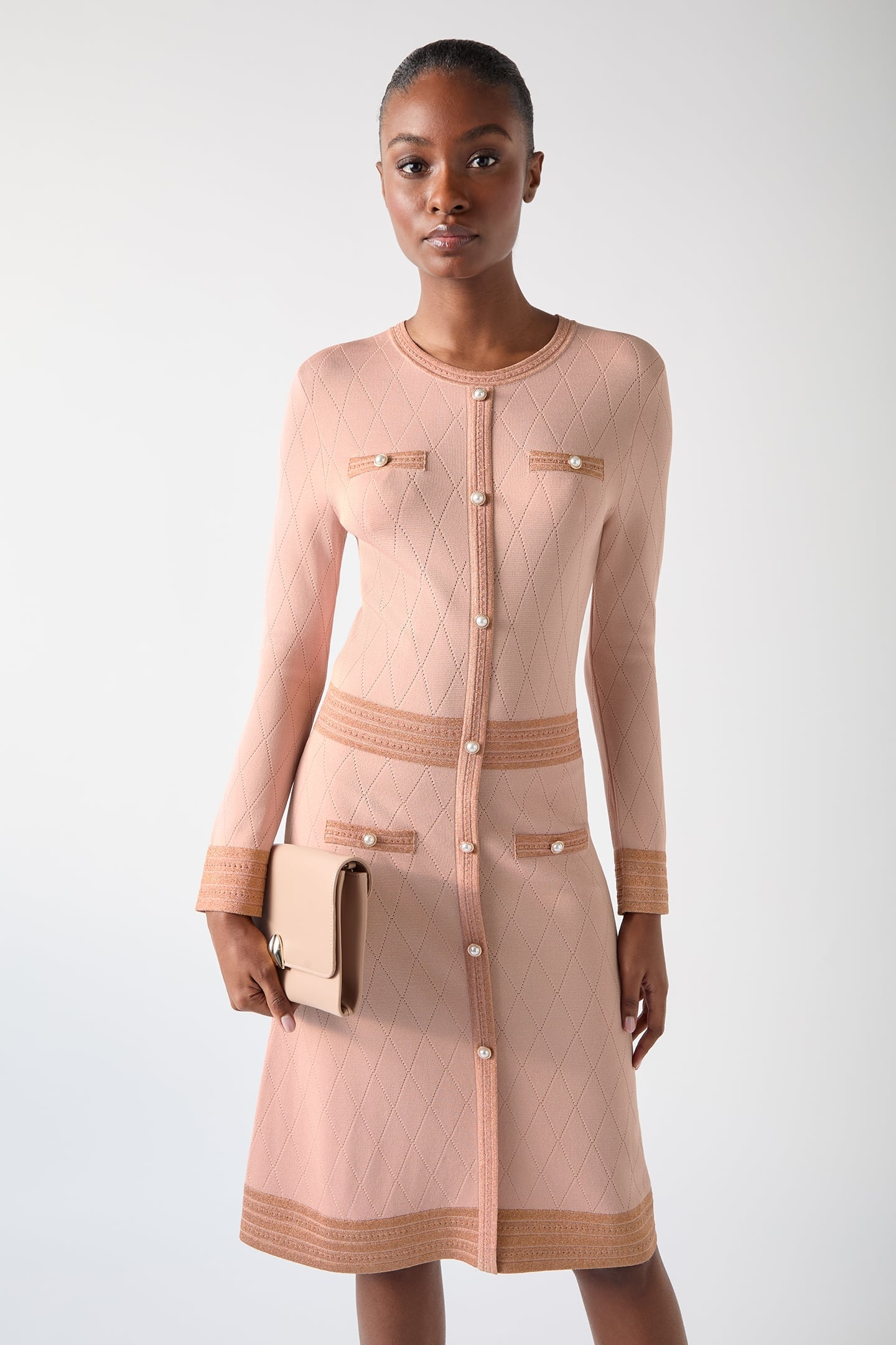 DR MARA METALLIC DRESS LIGHT PINK 1