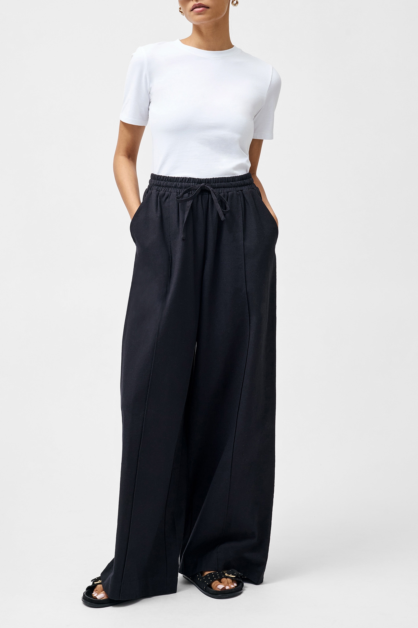 CLARE LINEN BLEND TROUSER BLACK 2