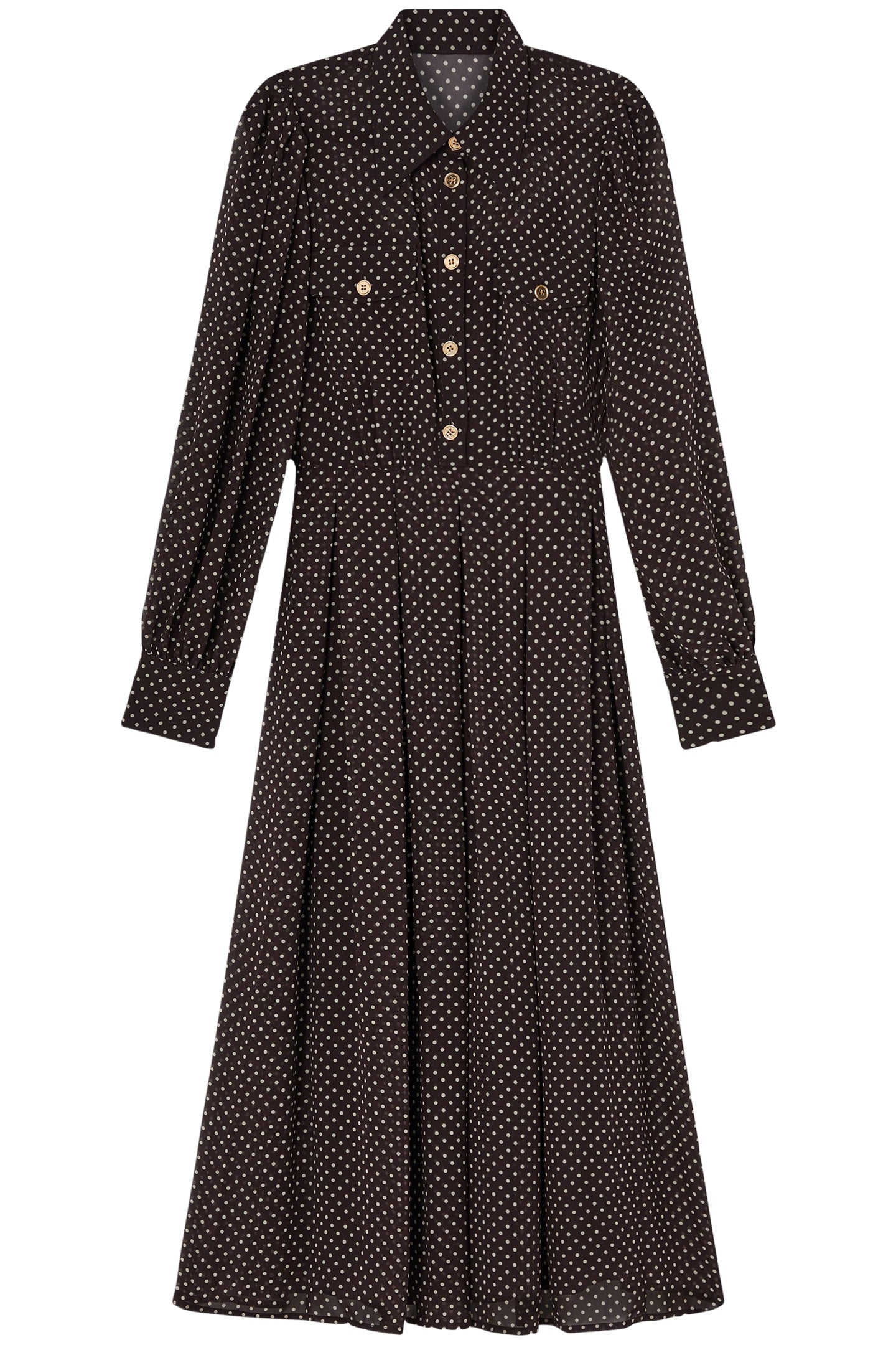 DR CODY POLKA DOT DRESS BROWN 3
