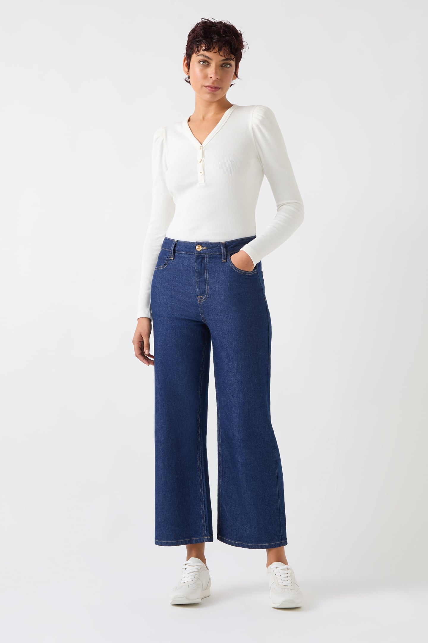 TJ CARLA RIB JERSEY TOP IVORY 1