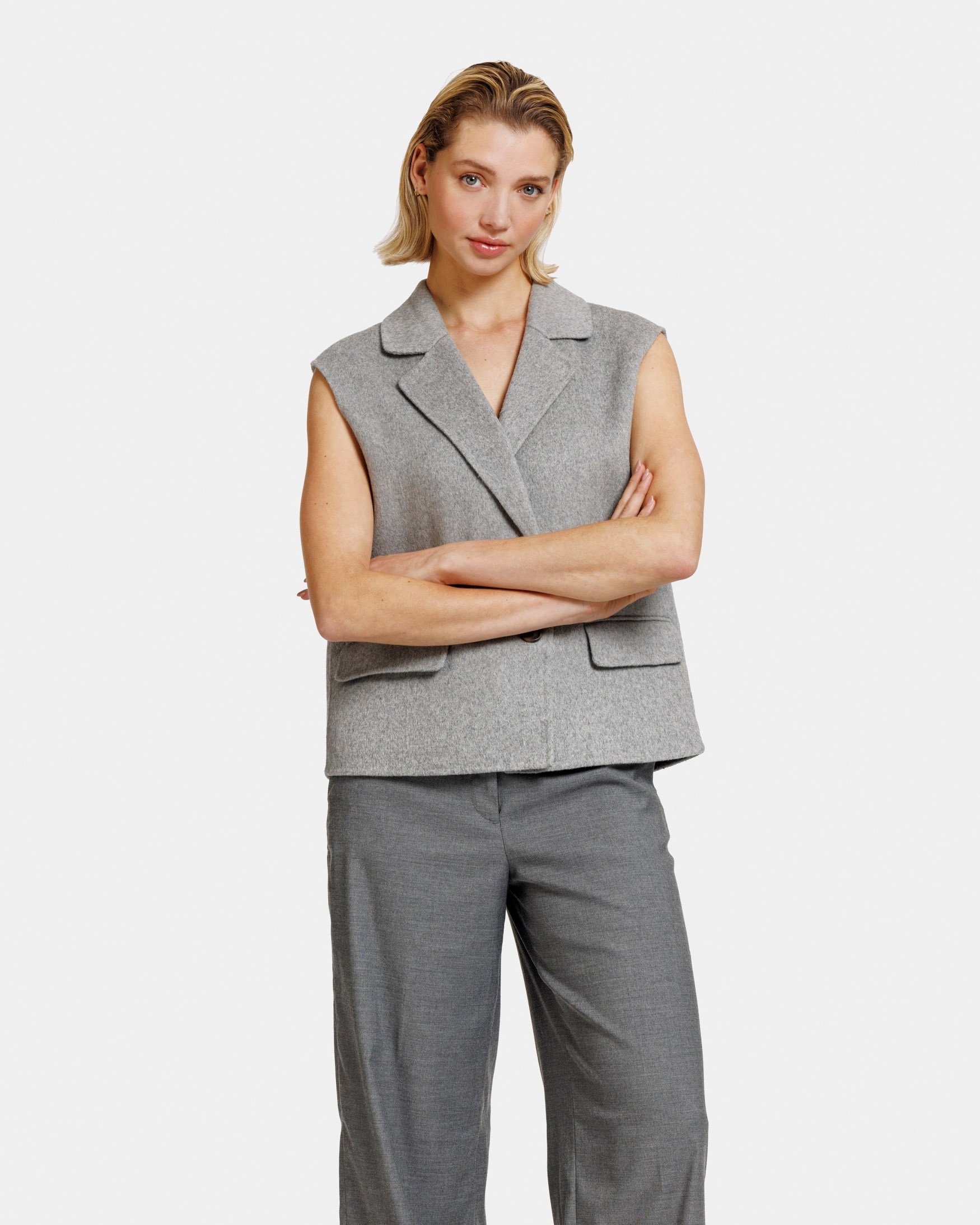 LAURENCE BODYWARMER GREY MELANGE 2