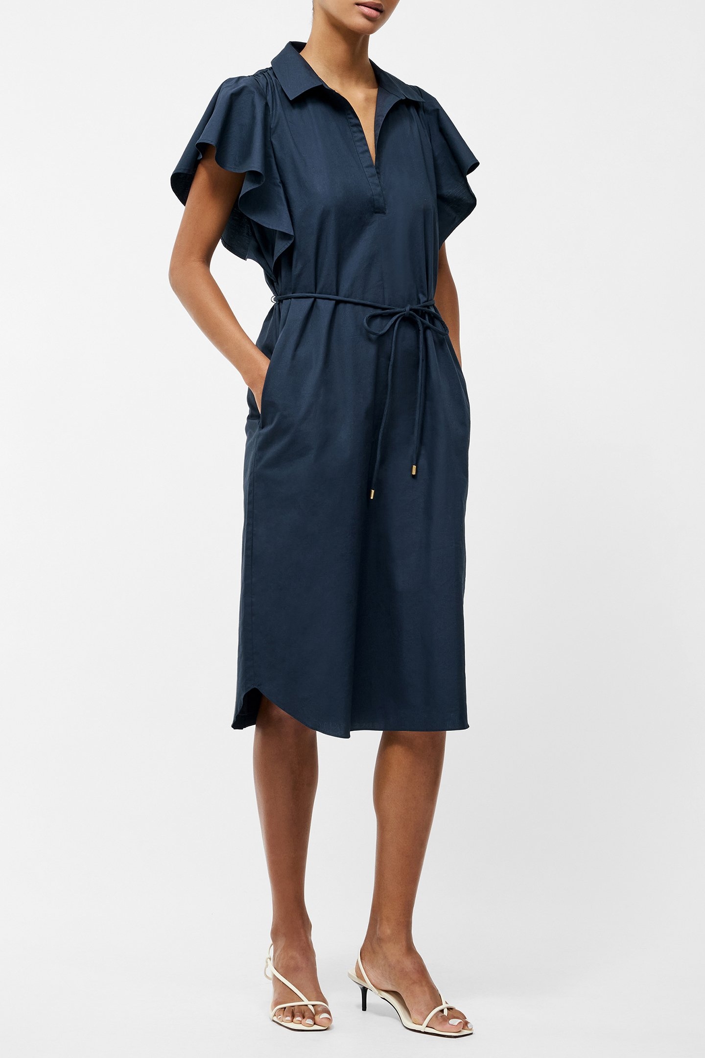 CAMBRIA COTTON BELTED DRESSS NAVY 3