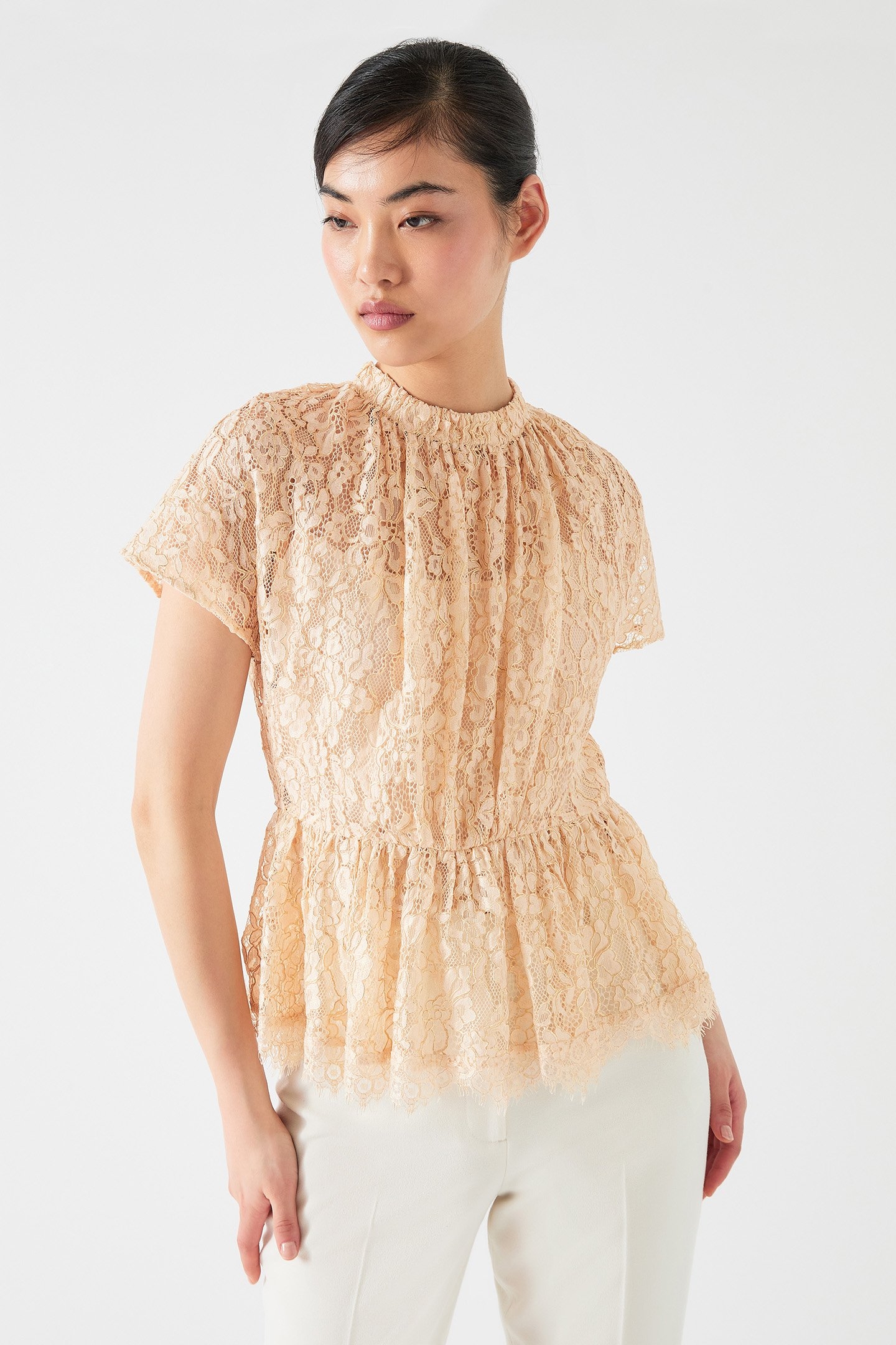 TW CECILY LACE TOP CHAMPAGNE 1