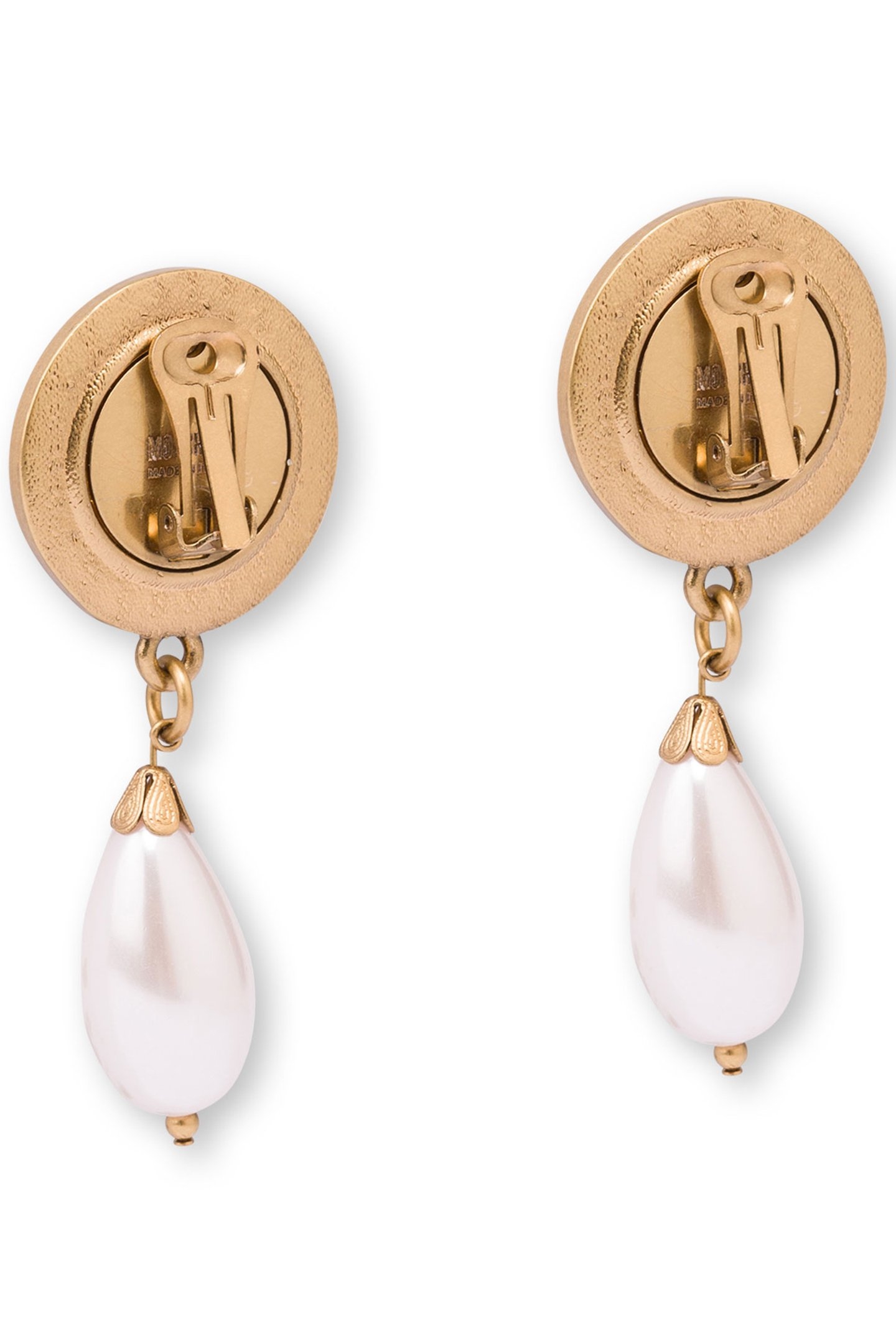 PEACE & PEARLS DROP EARRINGS GOLD 2