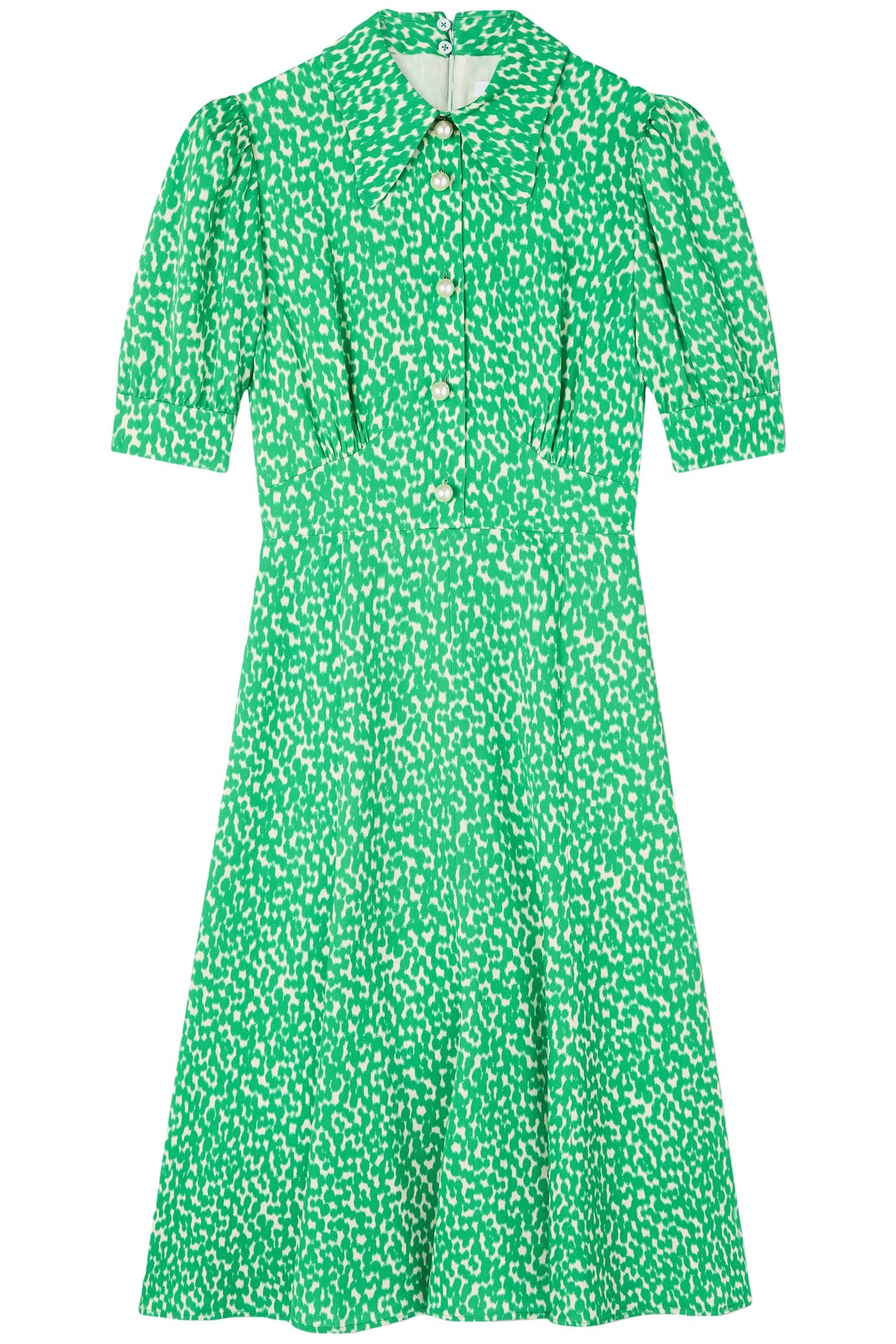 DR ESME FIT & FLARE DRESS GREEN/CREAM 3