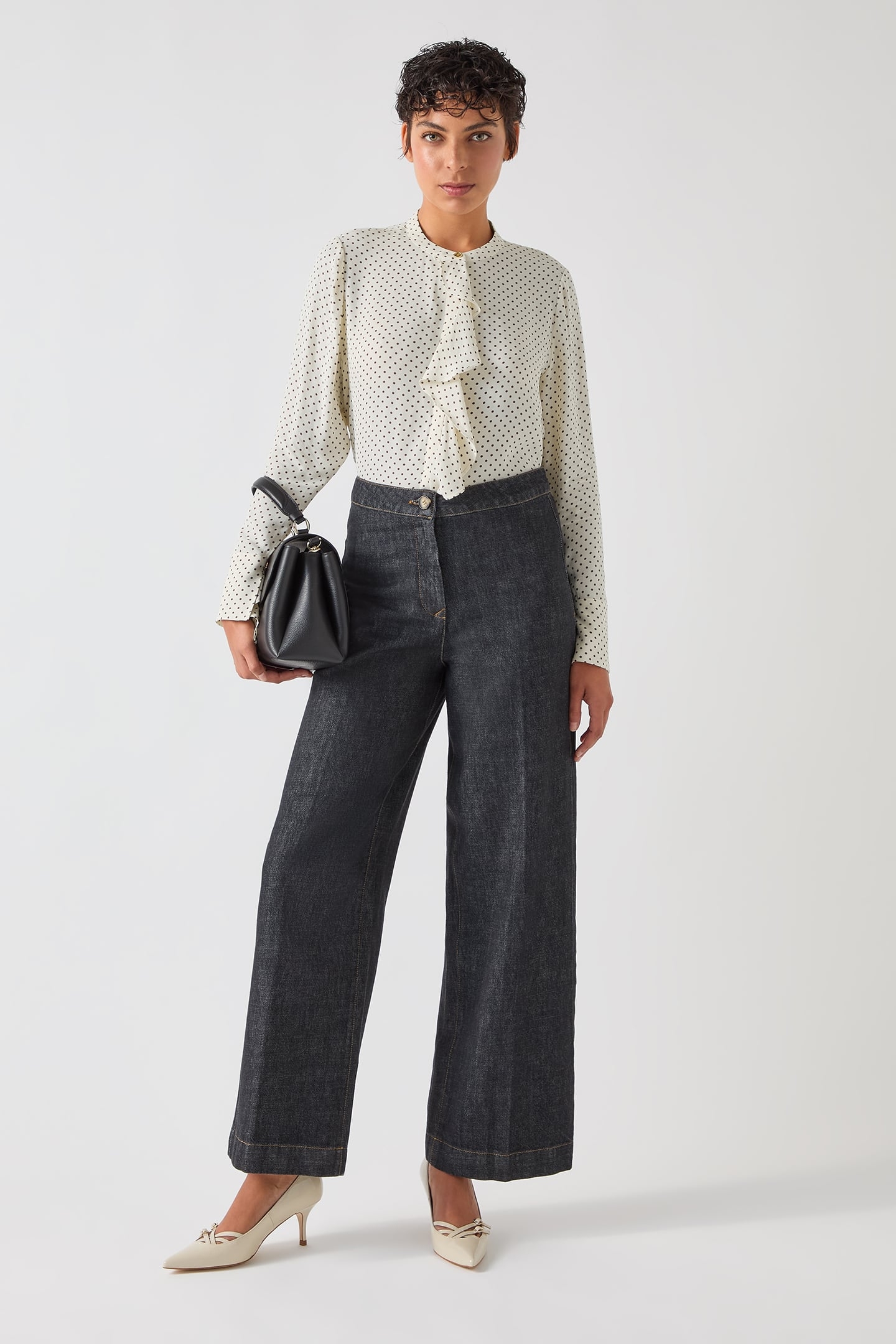 TW CODY POLKA DOT BOUSE CREAM 1