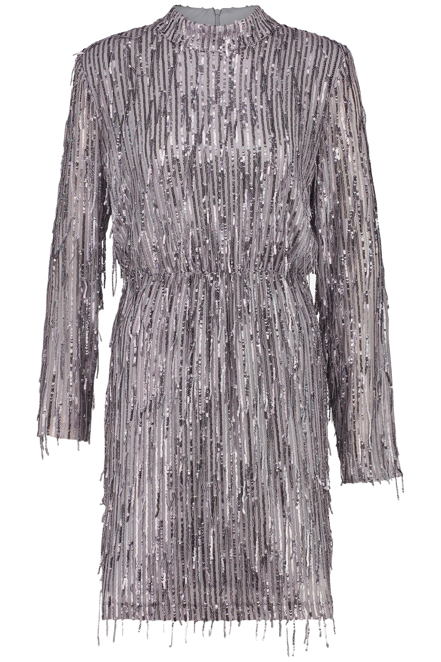 FRASY - PARTY DRESSES GREY FRINGED 4