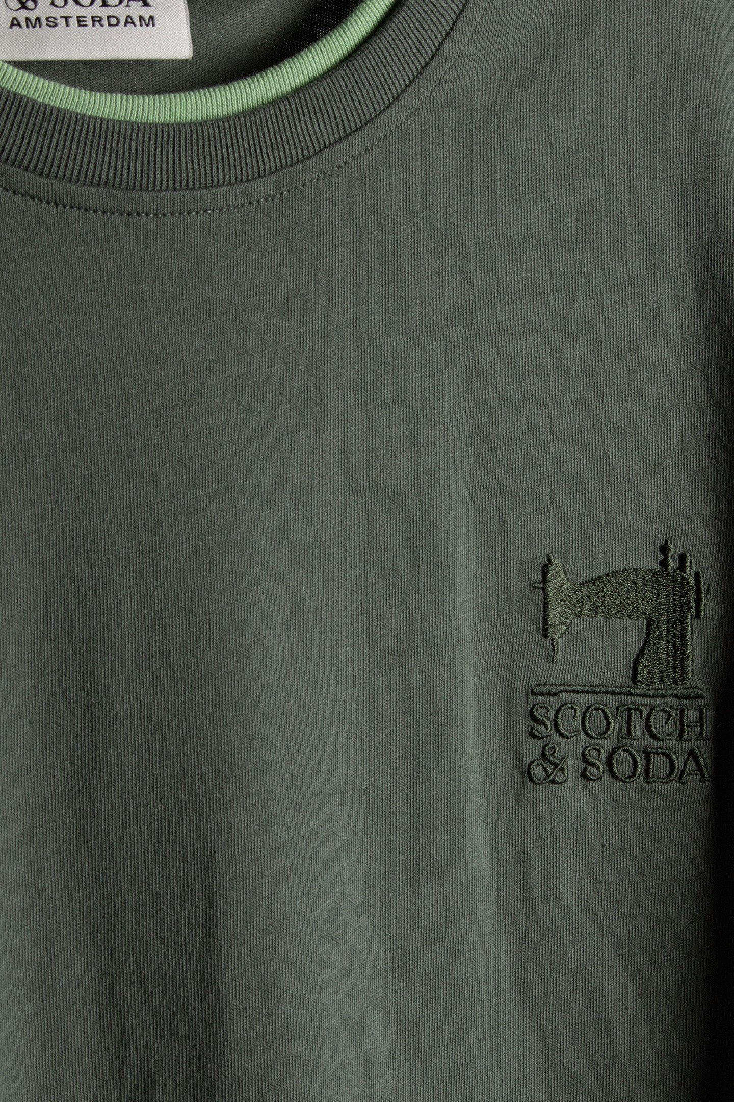 SS DOUBLE NECK GRAPHIC TEE OLIVE/KHAKI 4