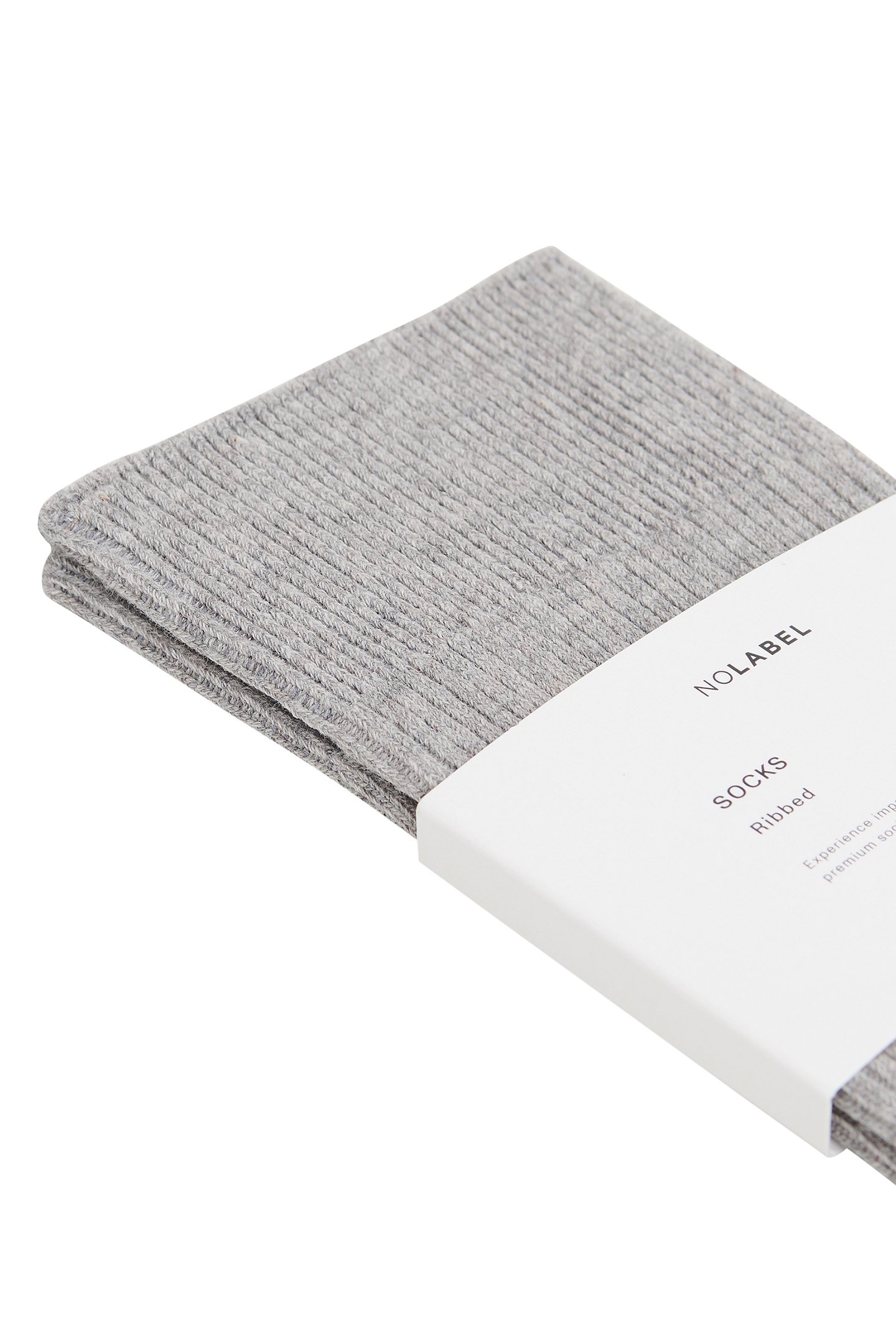 RIBBED SOCKS COTTON BLEND LIGHT GREY 2