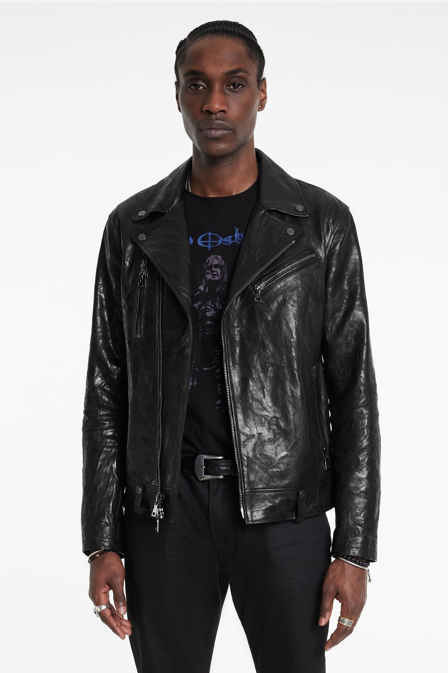 CHELSEA SLIM FIT ASYMMETIRIC ZIP CLOSURE BLACK 1