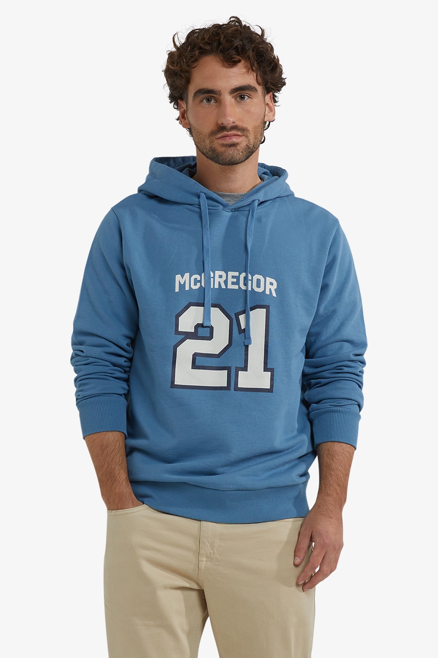 GRAPHIC HOODY WORKER BLUE 1