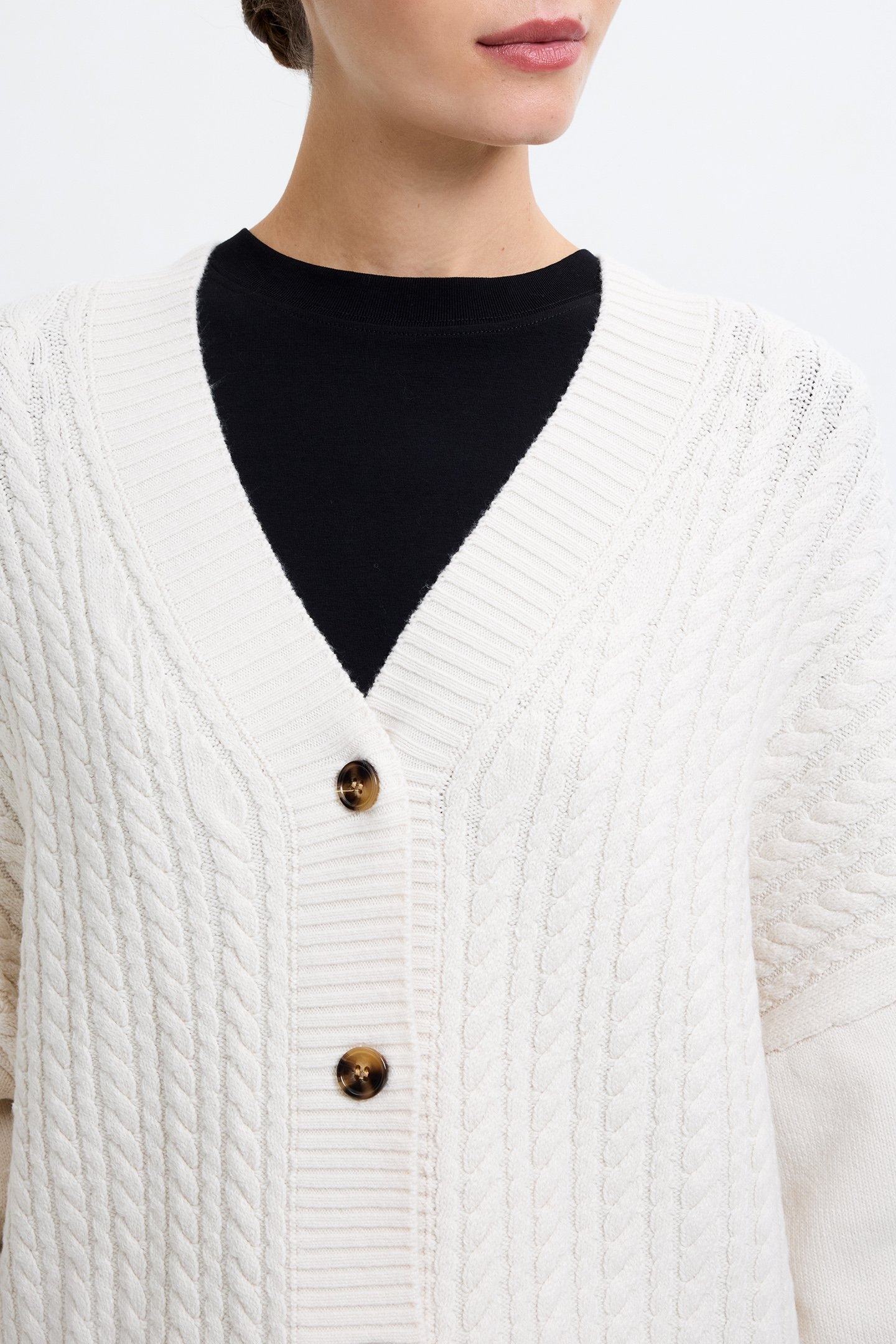 BABYSOFT CABLE KNIT CARDIGAN CLASSIC CREAM 4