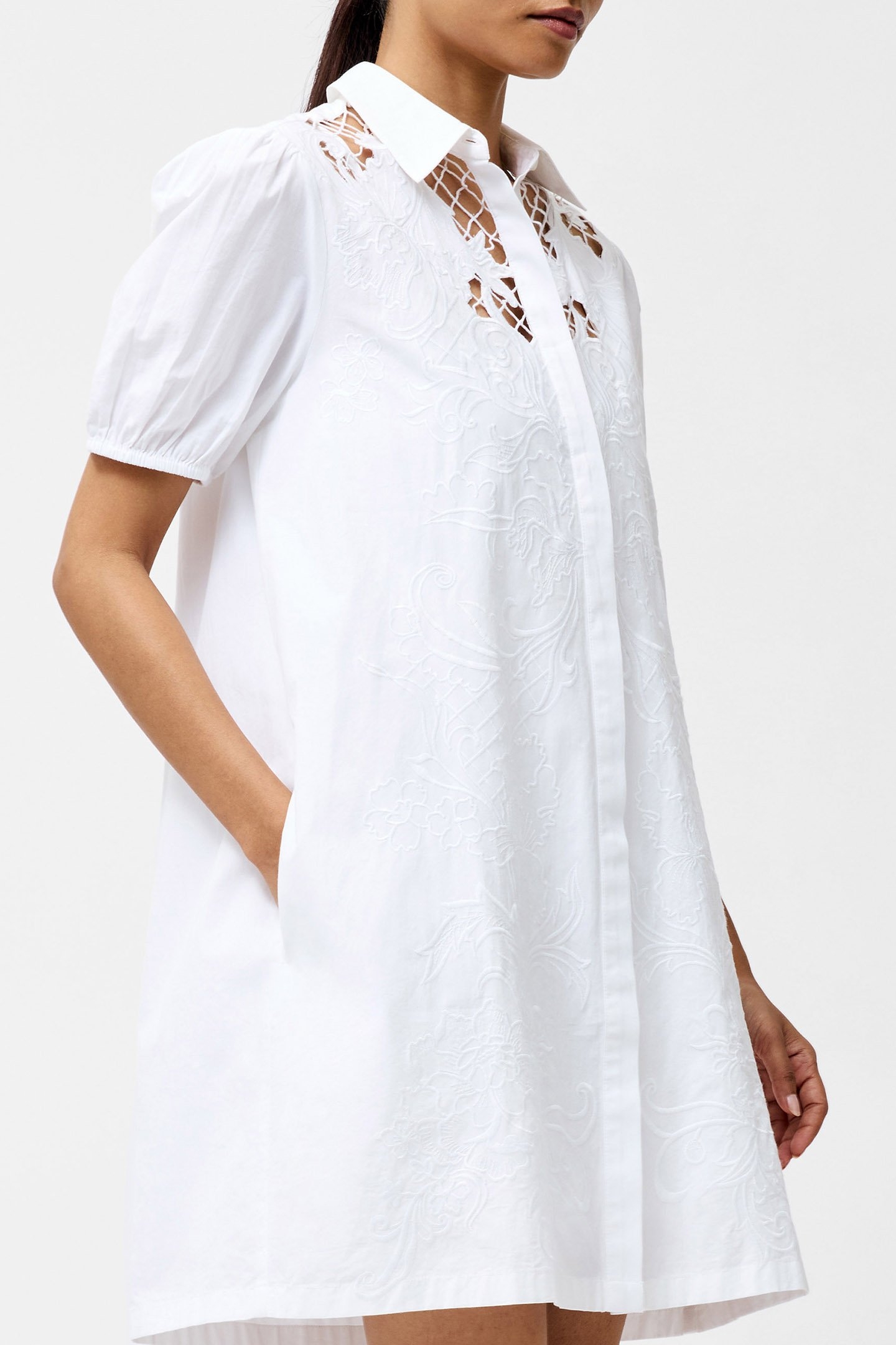 CAMBRIA COTTON EMBROIDERED SHI LINEN WHITE 3