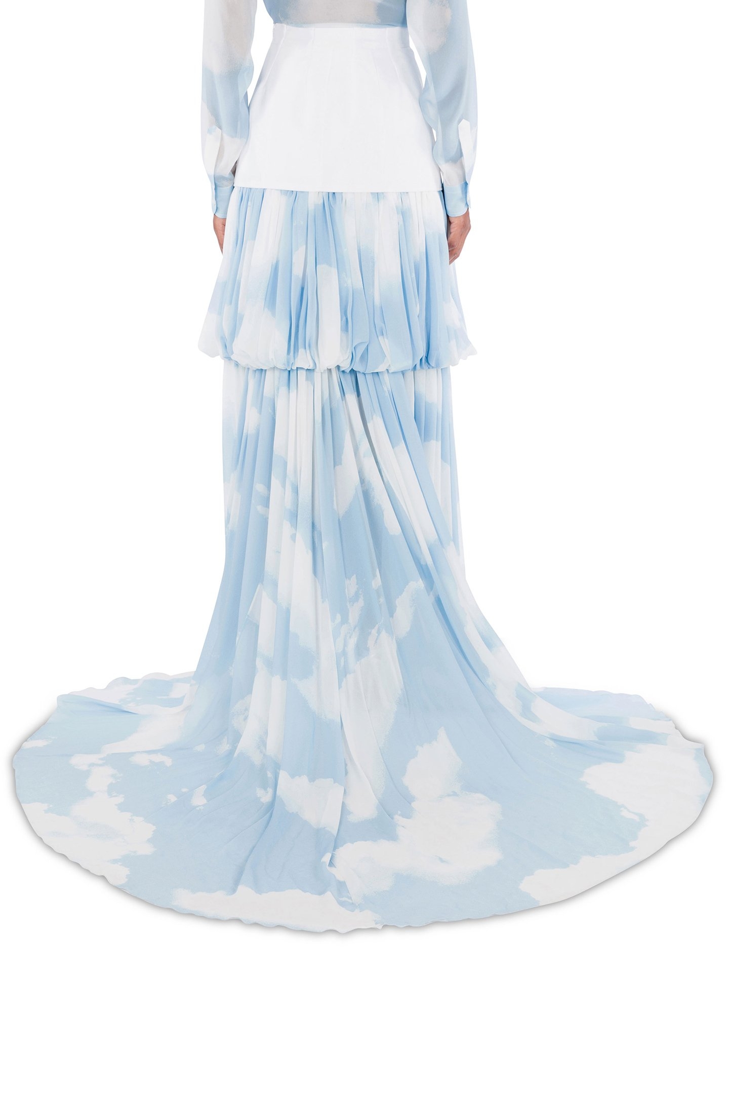 LONG SKIRT WITH IN THE CLOUD PRINT BLUE 2