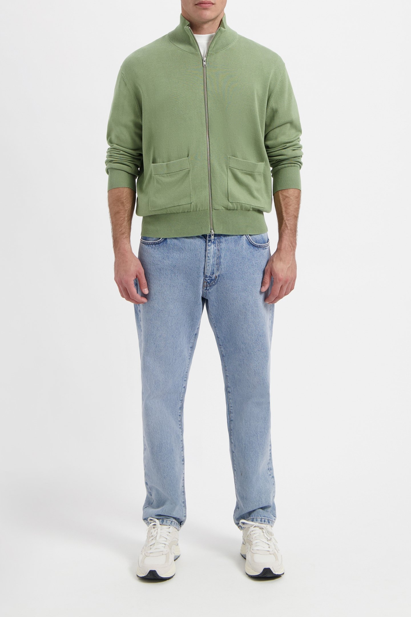 WAL – BLAKE ZIP CARDIGAN LIGHT GREEN 2