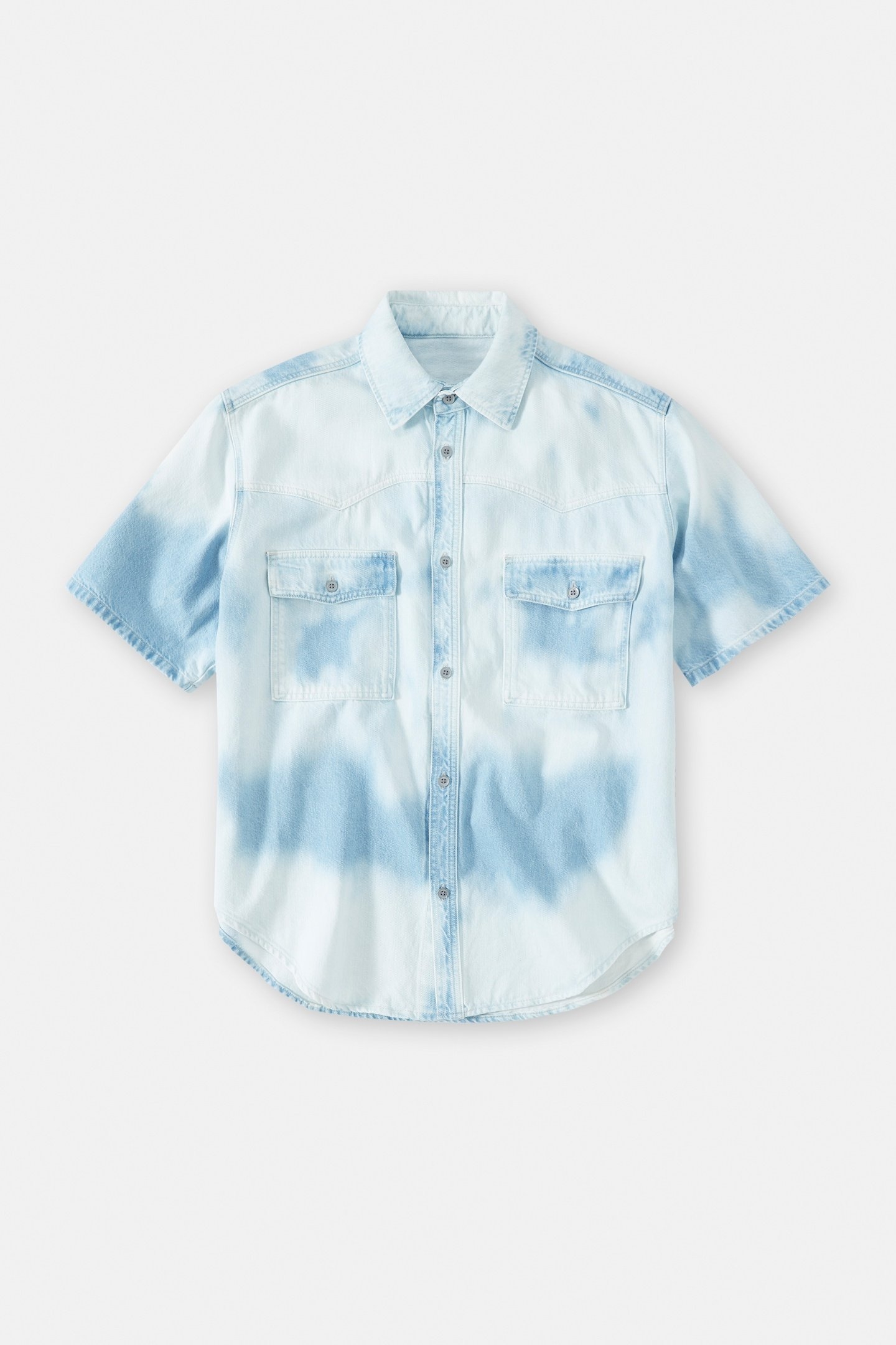 SHORT SLEEVE WESTERN SHIRT LIGHT BLUE 4