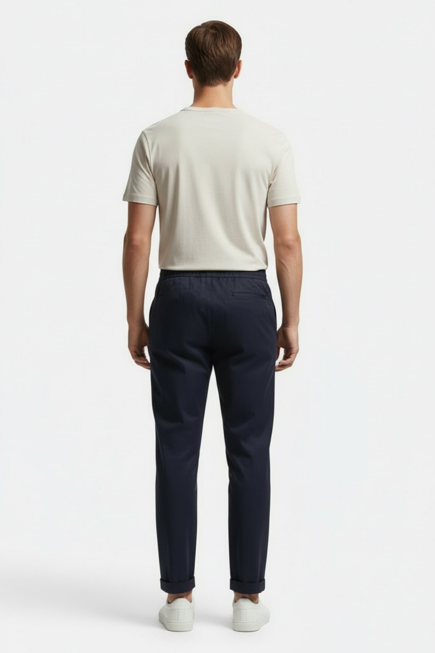 LINEN BLEND TROUSER NAVY 1