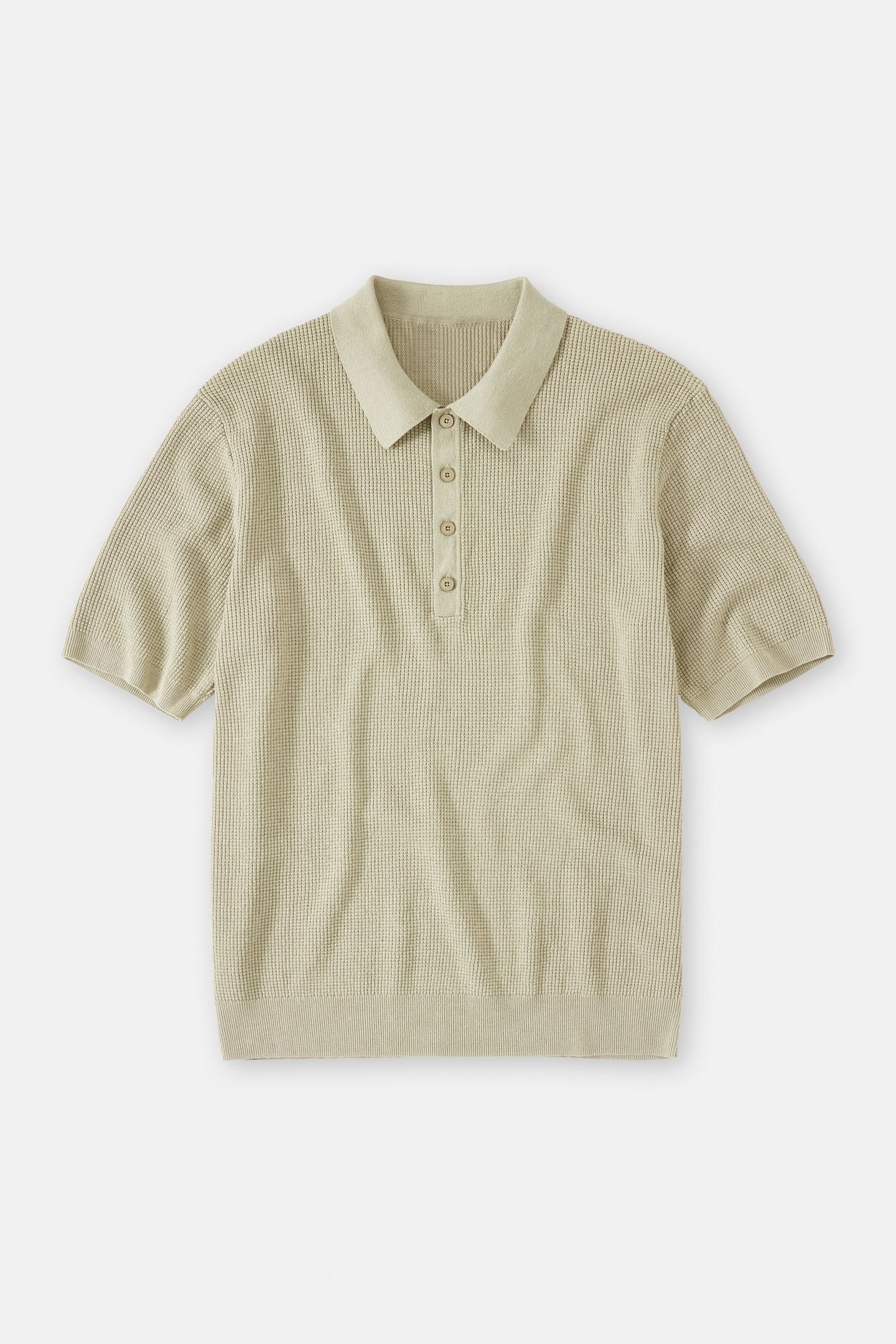 SHORT SLEEVE POLO KNITS SAGE TEA 4
