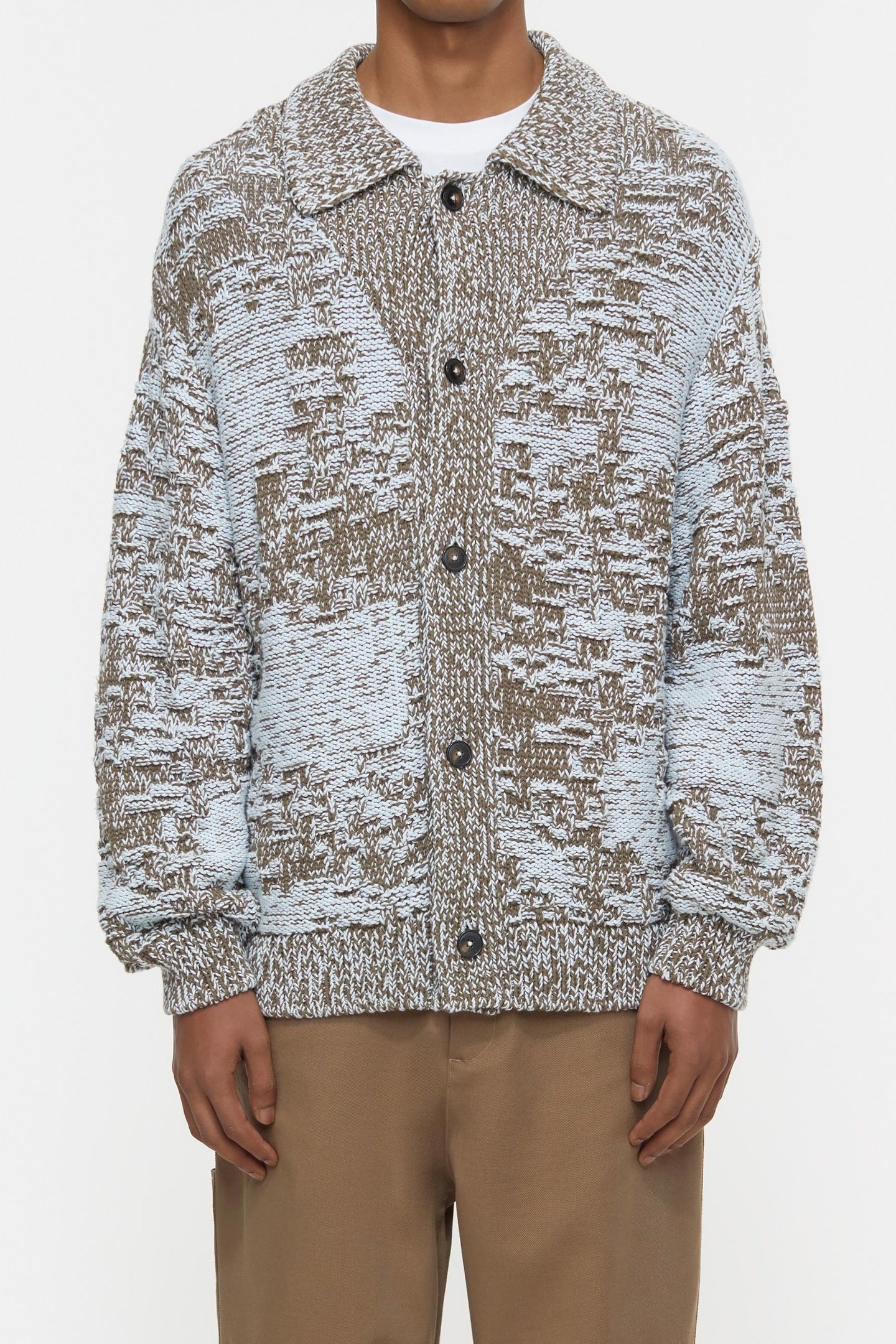 JACQUARD CARDIGAN KNITS TEAK WOOD 4