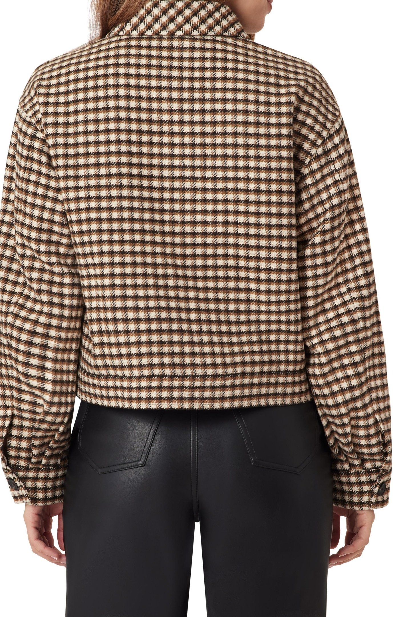 BOXY JACKET BROWN AND BEIGE TWEED WITH PRINTED LINING 3
