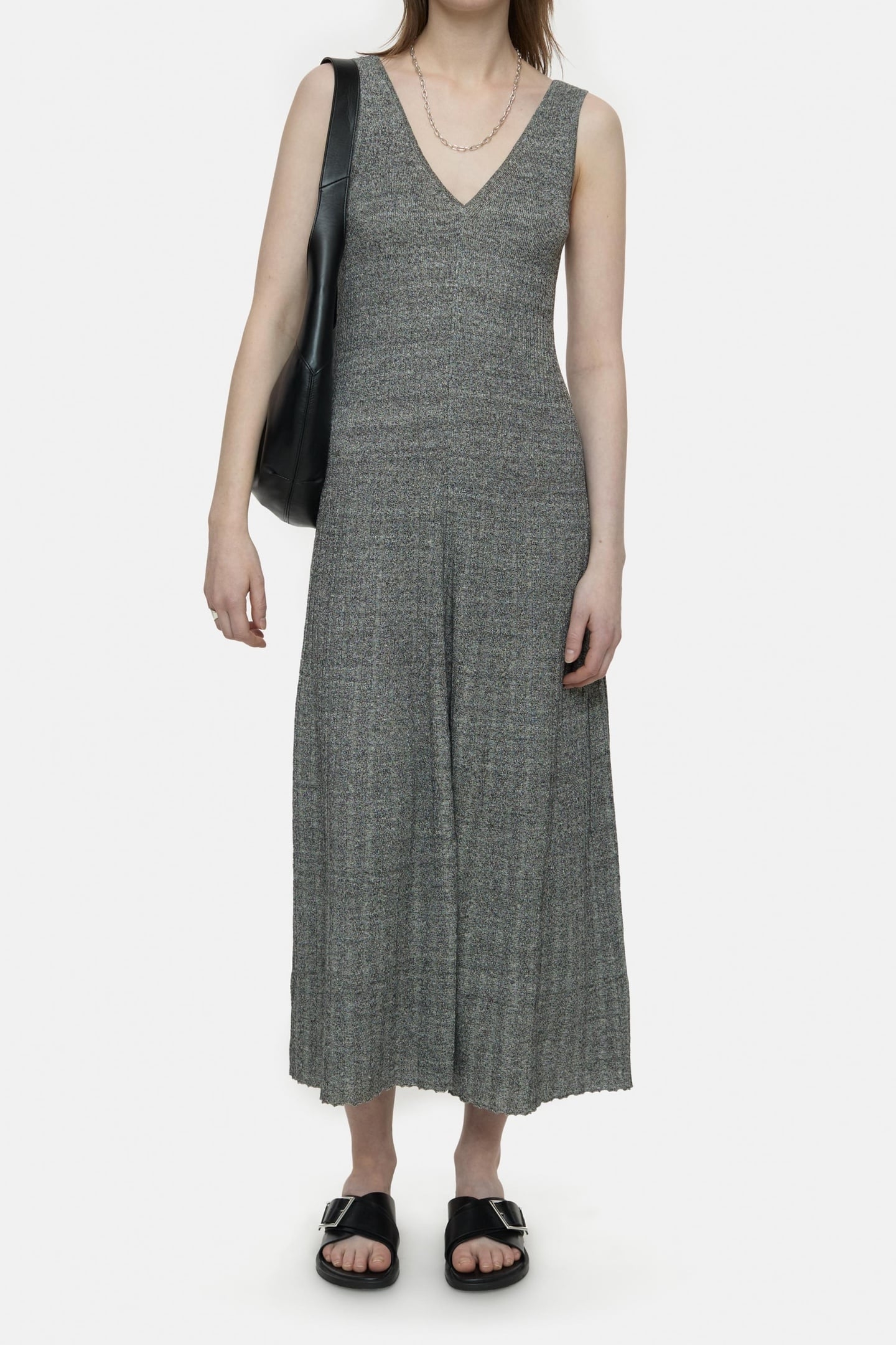 STRAP RIB DRESS BLACK 3