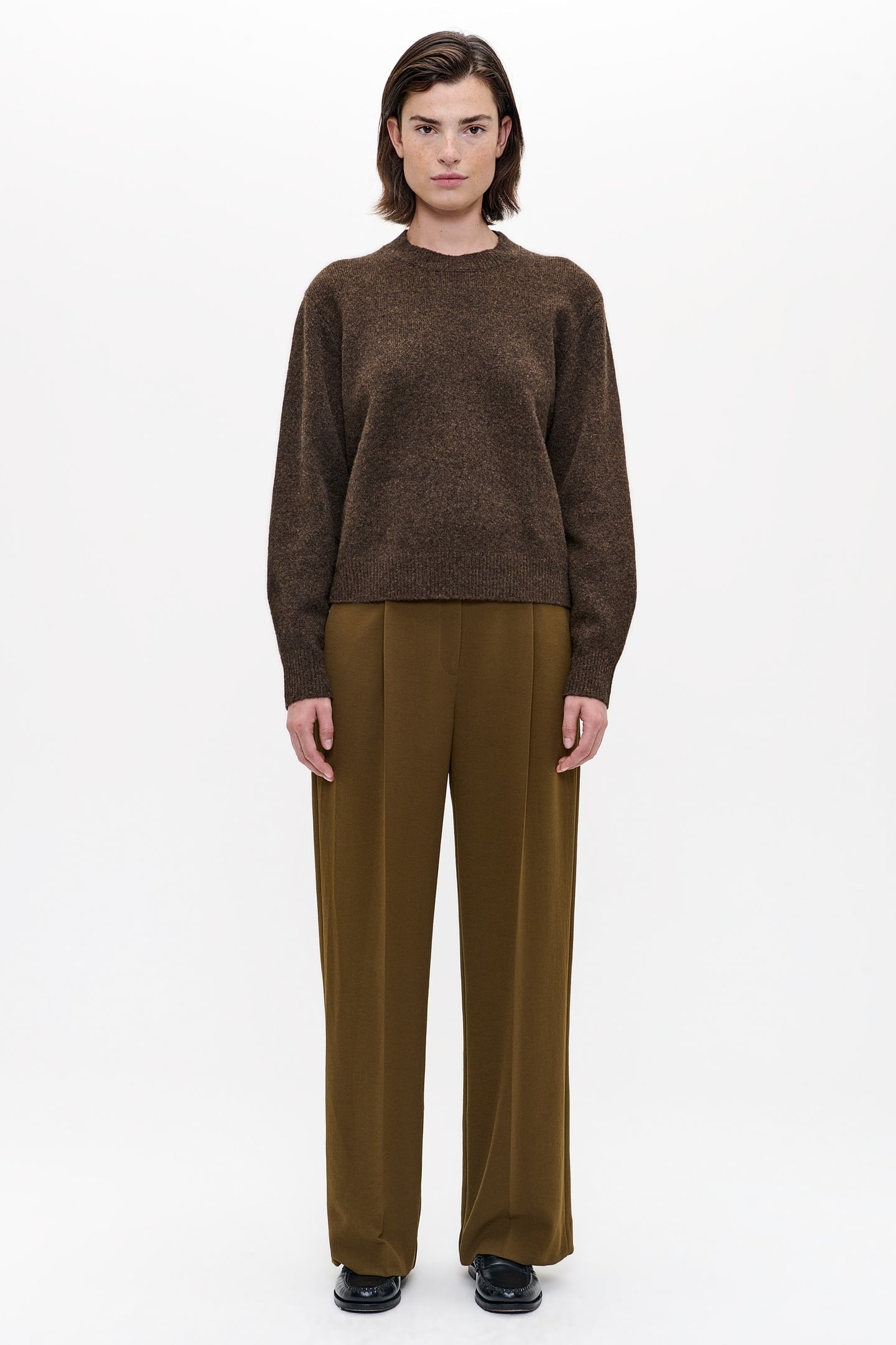 WOOL CREW NECK PULLOVER BRONZE 3