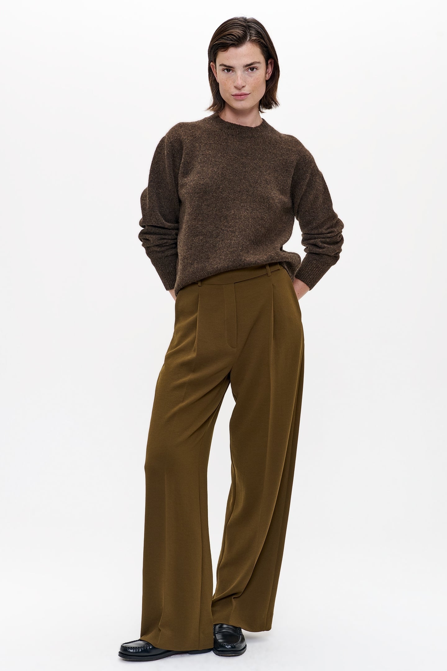 WOOL CREW NECK PULLOVER BRONZE 1