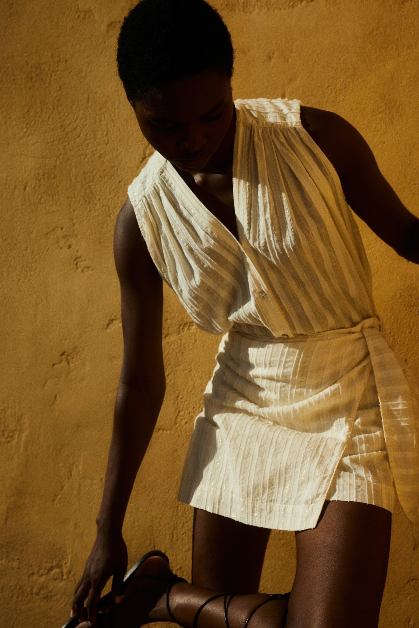 ERSA SHORT SKIRT LUREX ECRU 4