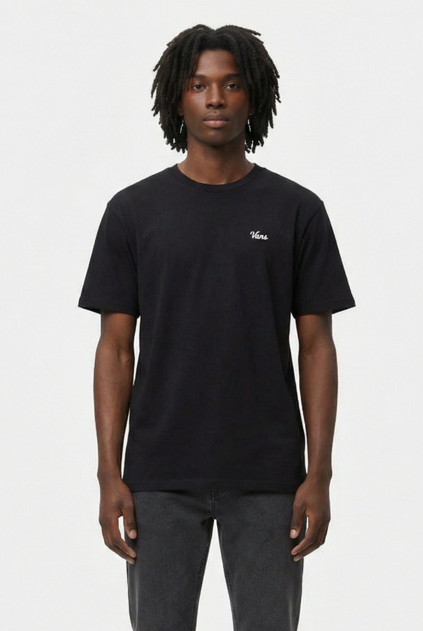 FLAMING SKULL WASHED SS TEE BLACK 1