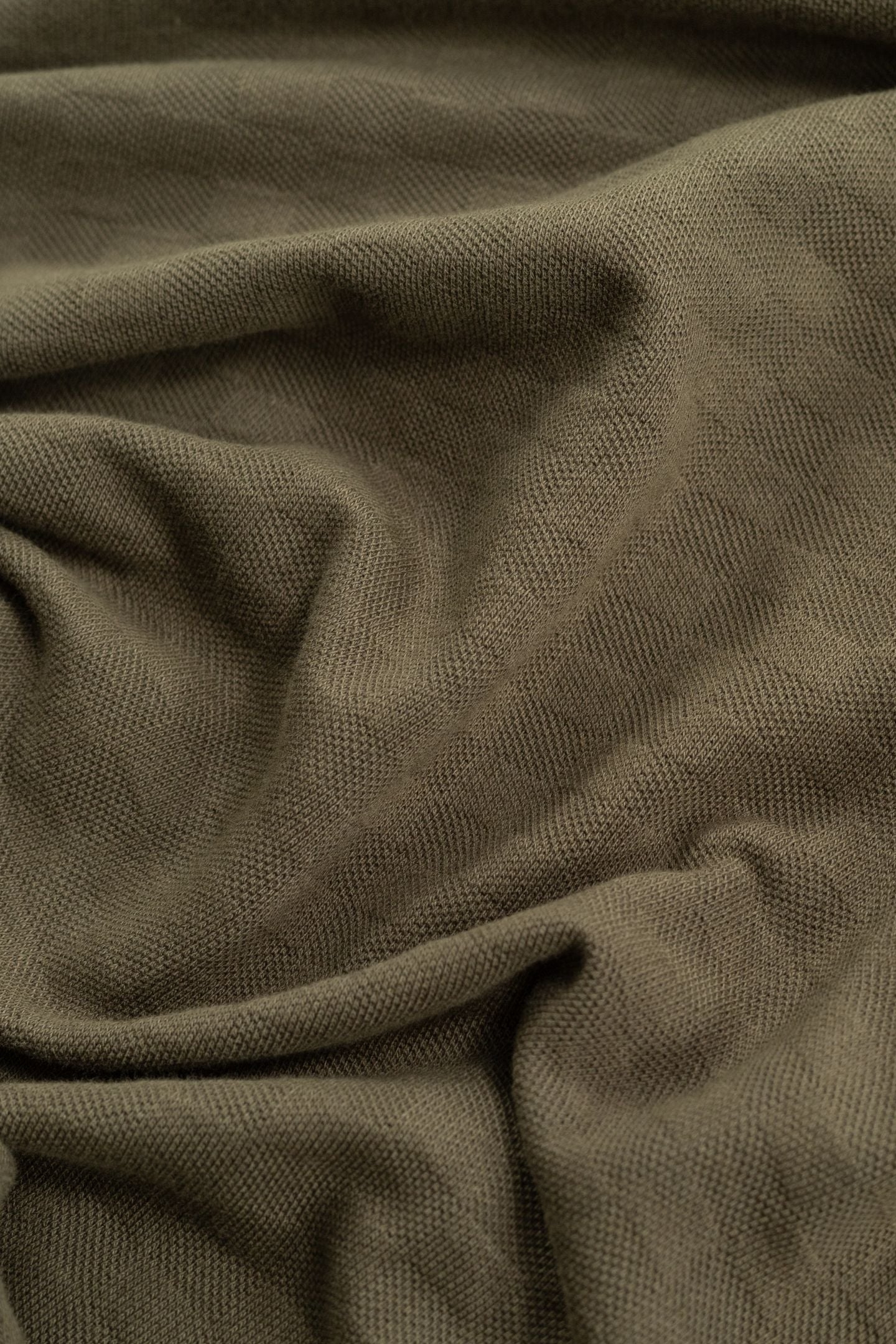 KHAKI ORGANIC COTTON CHECK JACQUARD POLO SHIRT 7