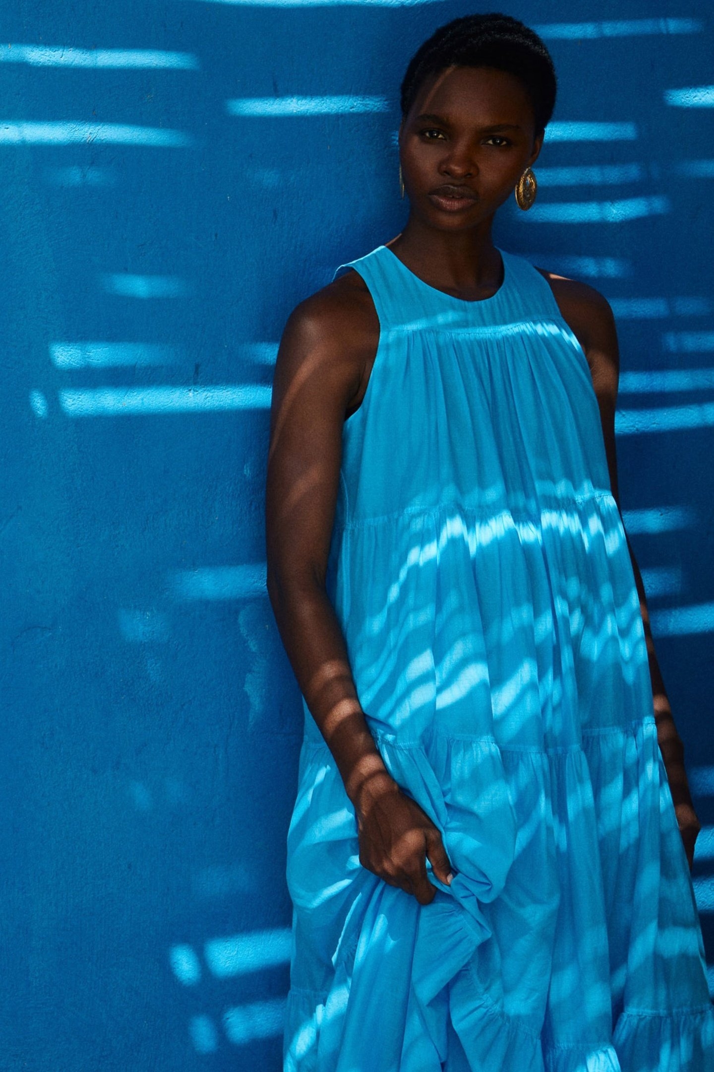 LACK LONG DRESS VOILE CYAN 3