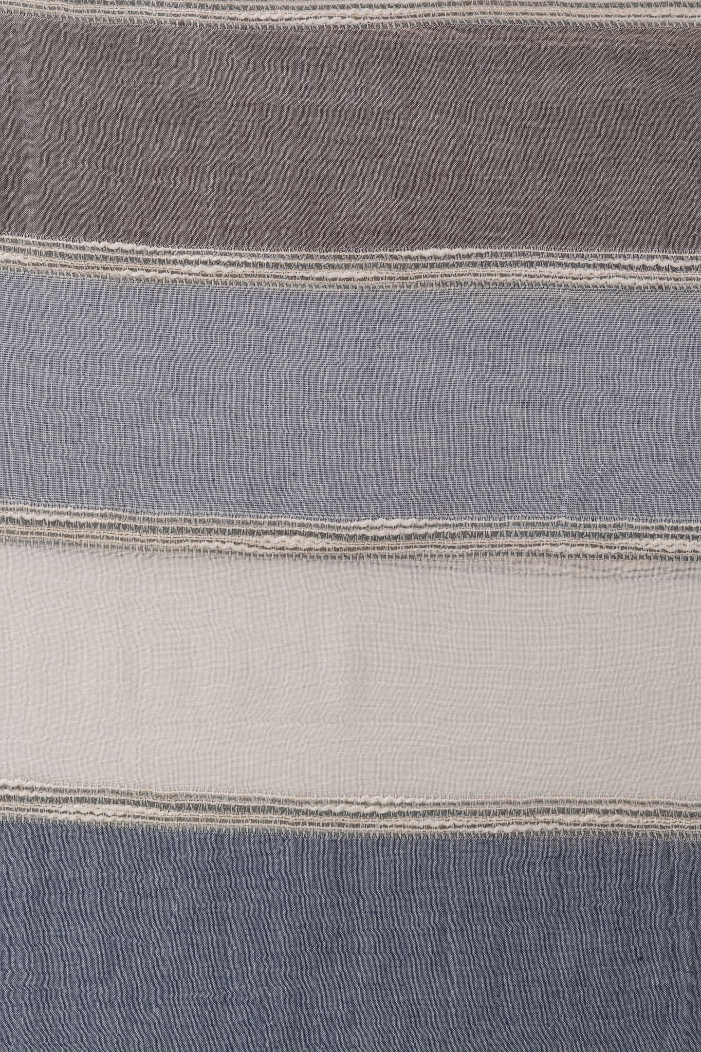 GREY BLUE STRIPED SCARF WITH EMBROIDERED DETAILS 3
