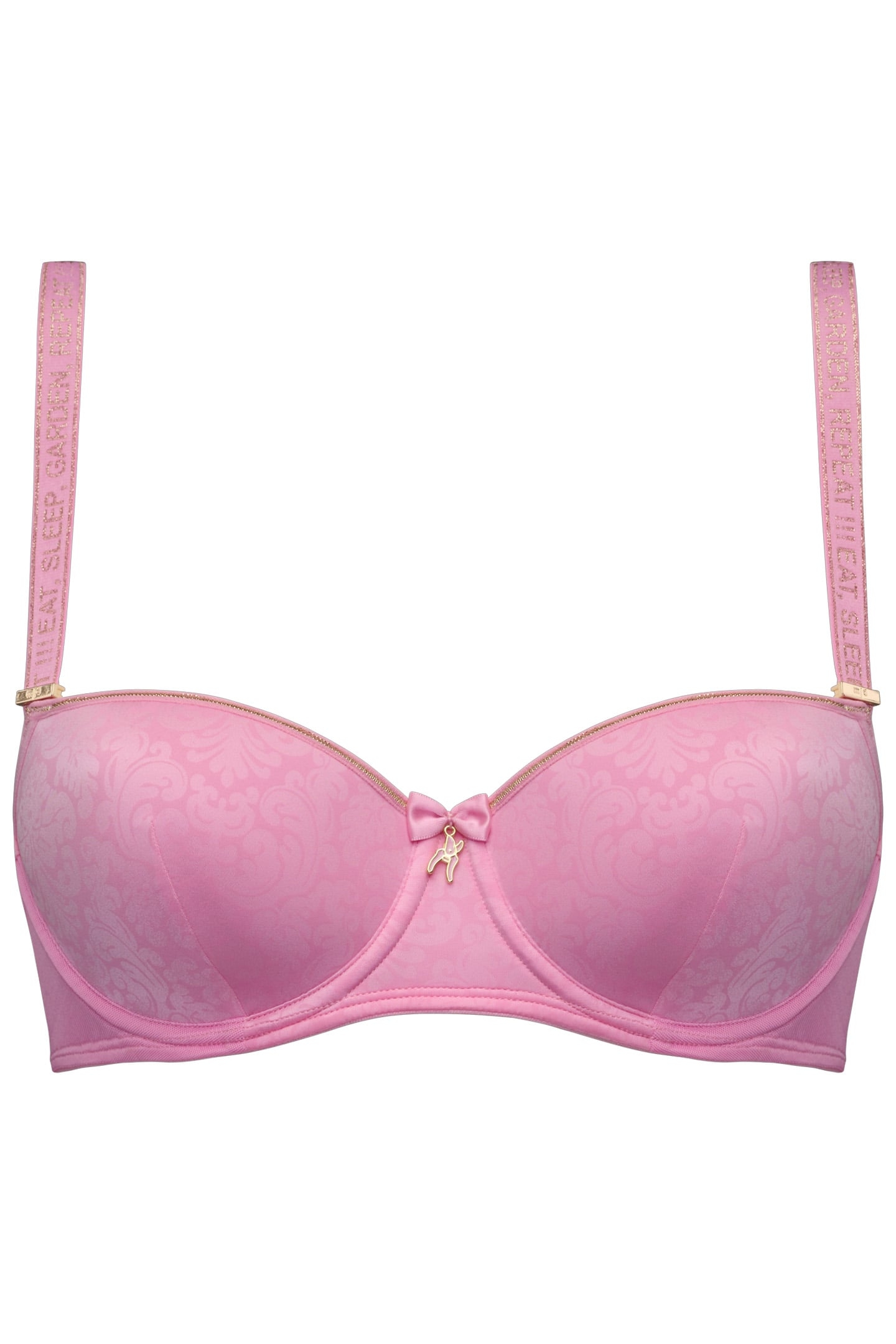 ROCOCO ROYAL PINK AND GOLD BALCONY BRA 3