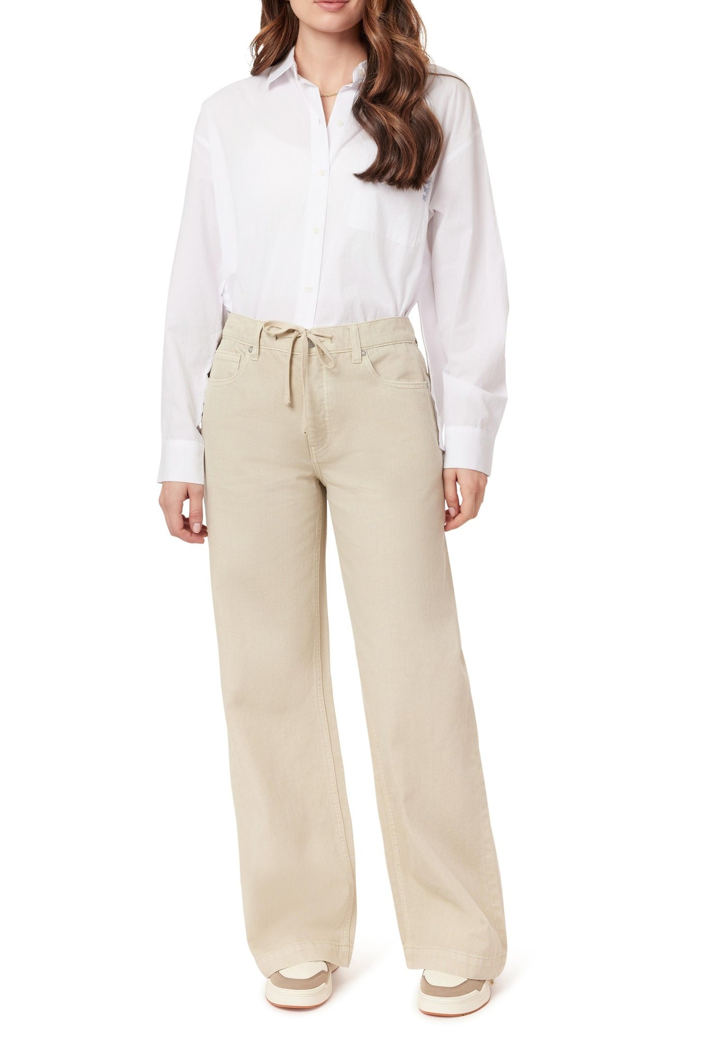 DRAWSTRING WIDE LEG OYSTER GRAY 1