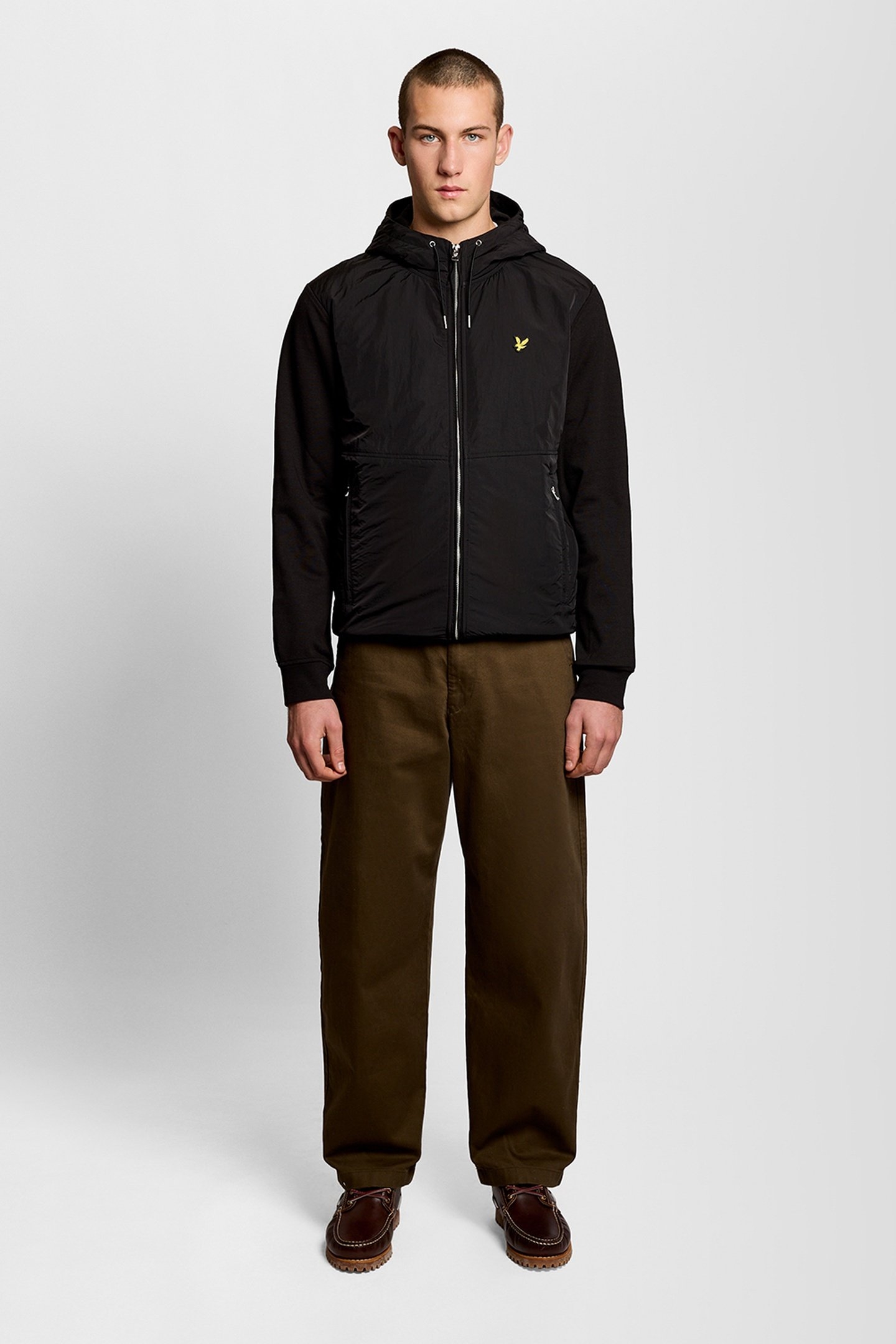 HALF RAGLAN HYBRID HOODIE JET BLACK 2