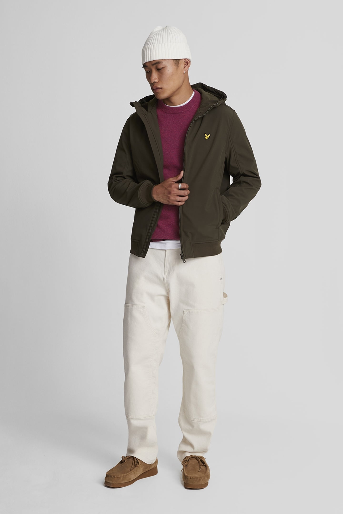 LAMBSWOOL BLEND CREW NECK JUMPER RICH BURGUNDY MARL 1