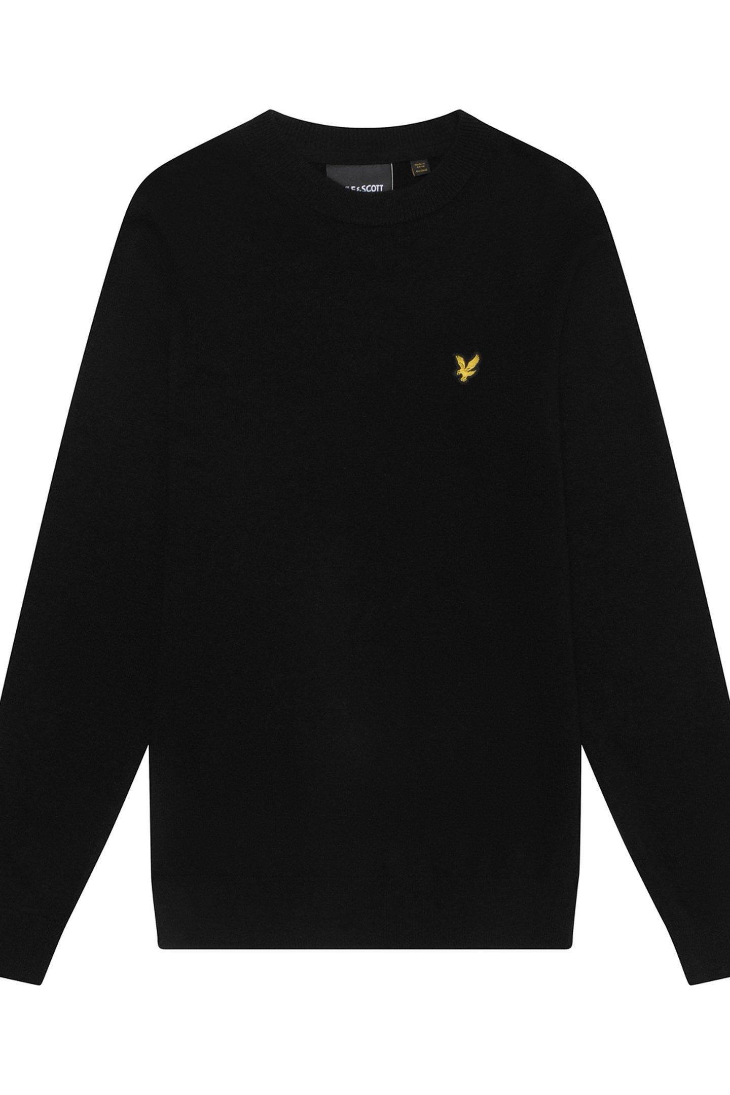 LAMBSWOOL BLEND CREW NECK JUMPER JET BLACK MARL 4