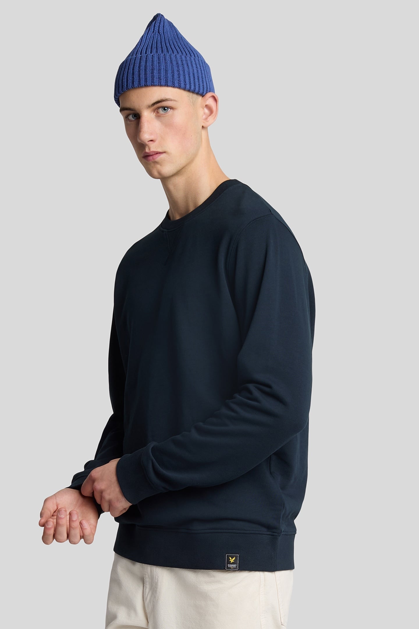 CLAMP LABELLED CREW NECK SWEATSHIRT DARK NAVY 1