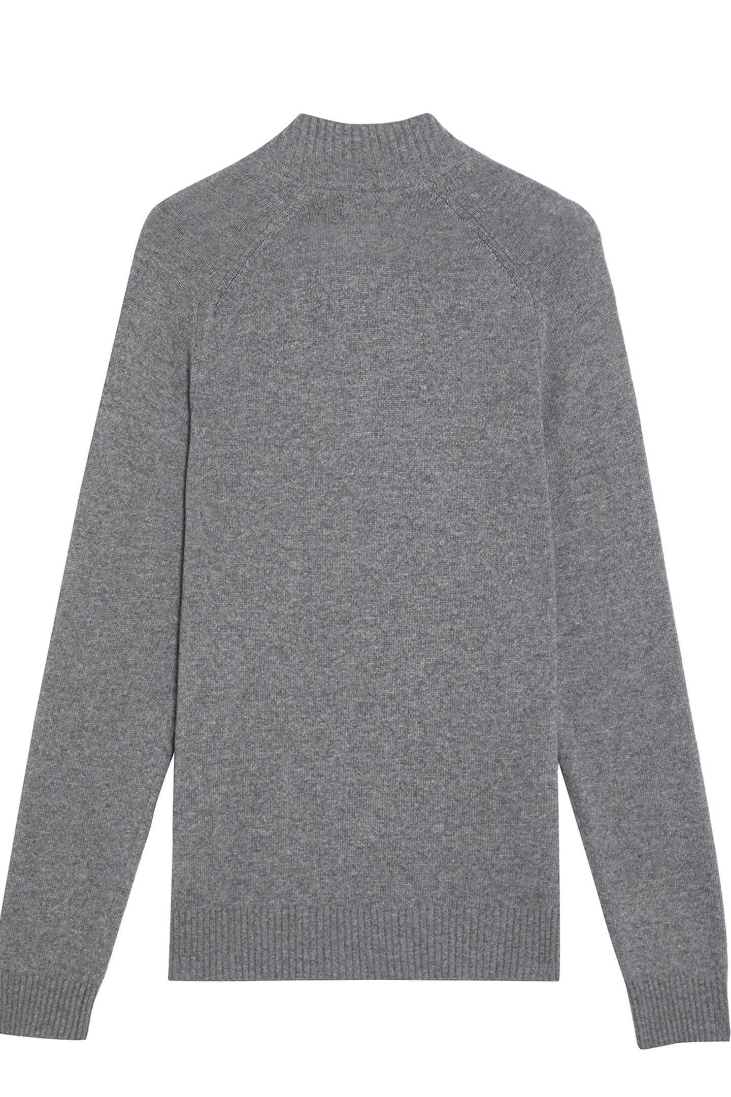 SADDLE SLEEVE QUARTER ZIP JUMPER GREY HEATHER 5