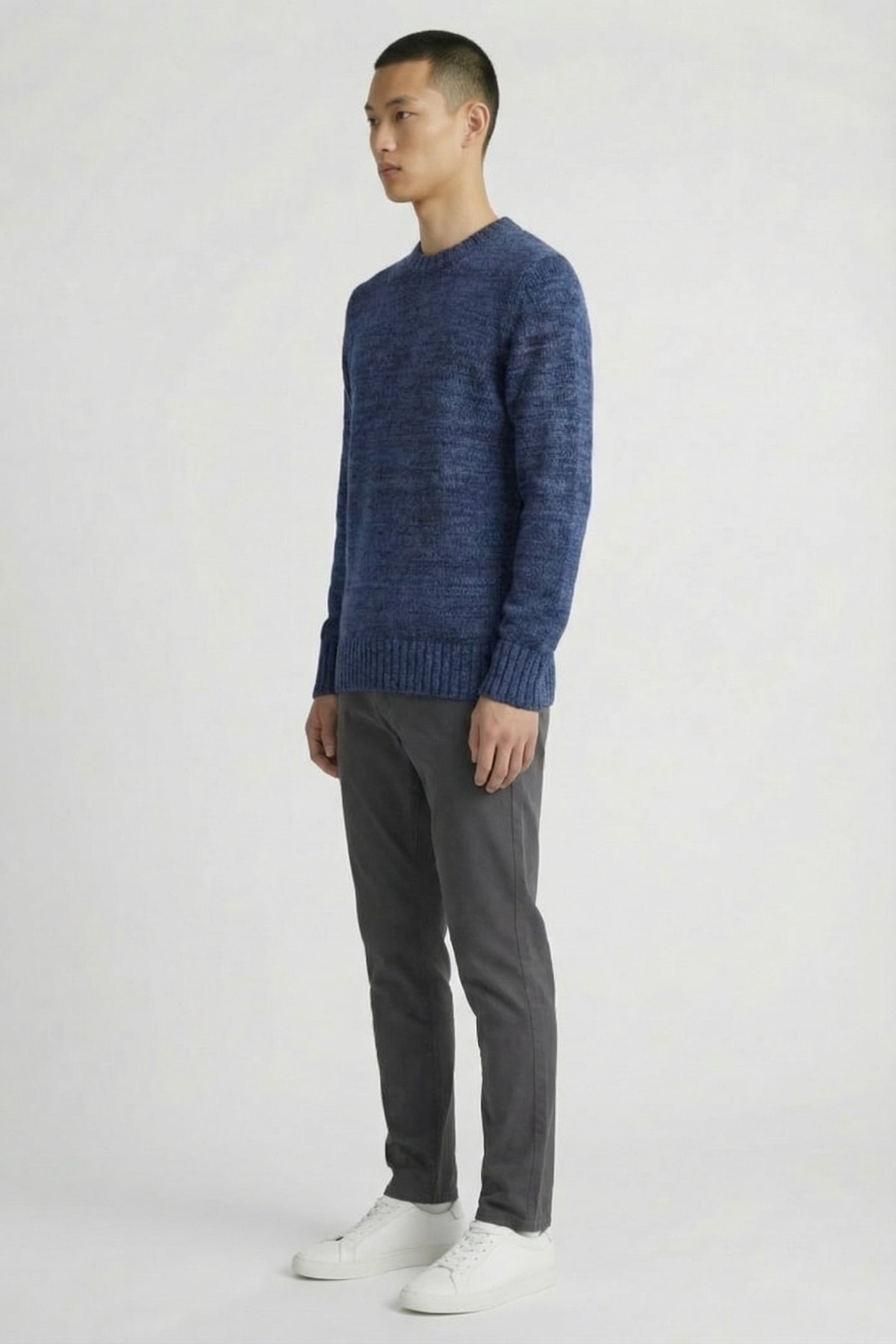 MULTI MARL CREW NECK JUMPER DARK NAVY MARL 4