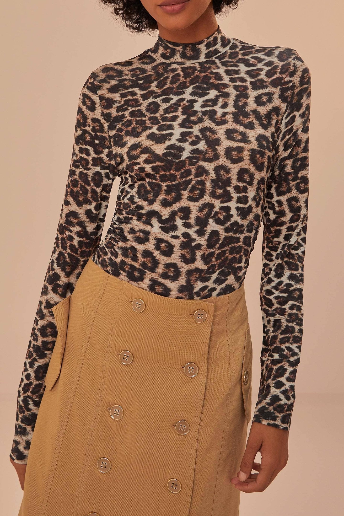 NATURAL SKIN CREAM JERSEY BLOUSE 1