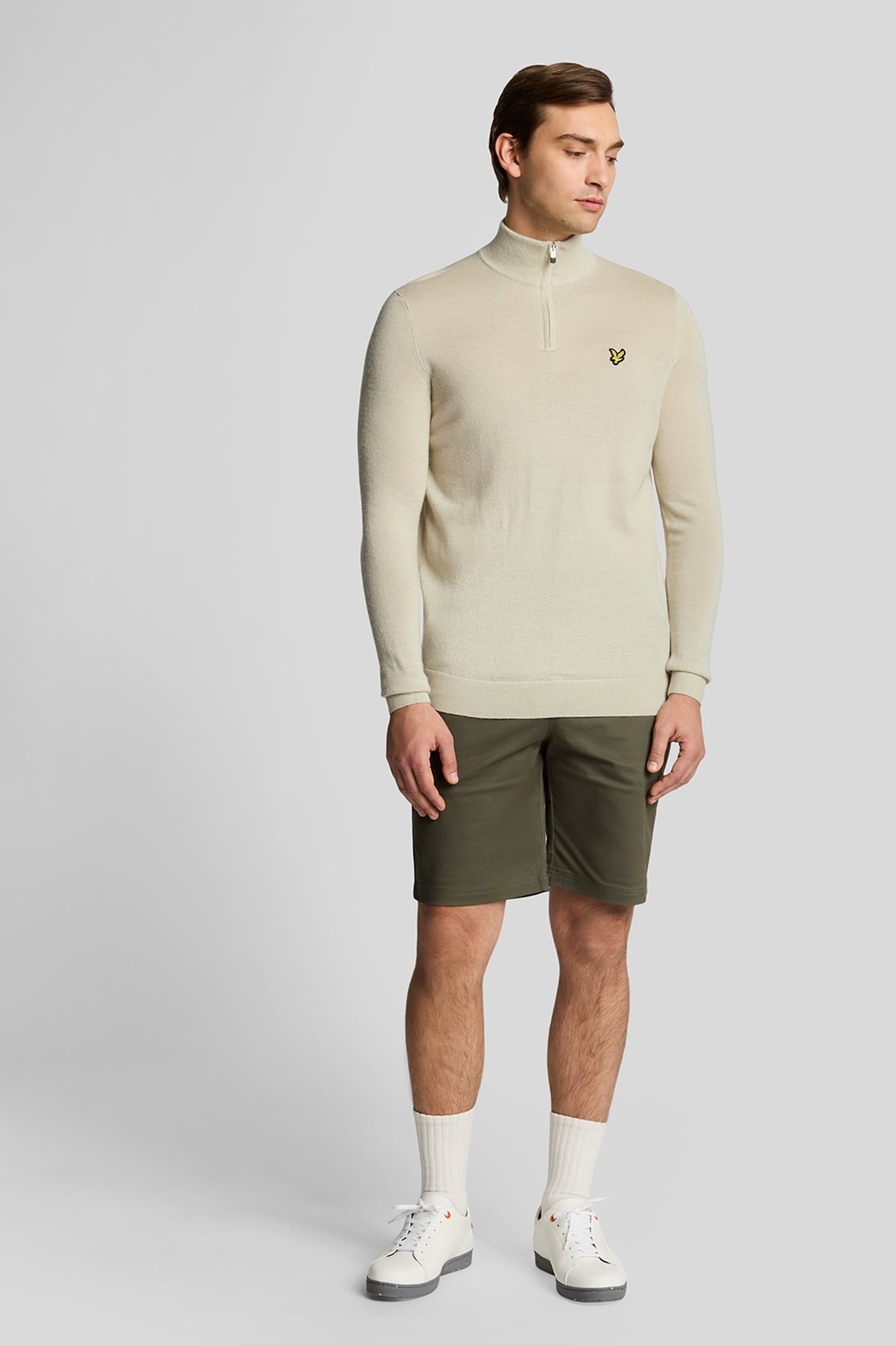 GOLF QUARTER ZIP MERINO JUMPER SESAME 1