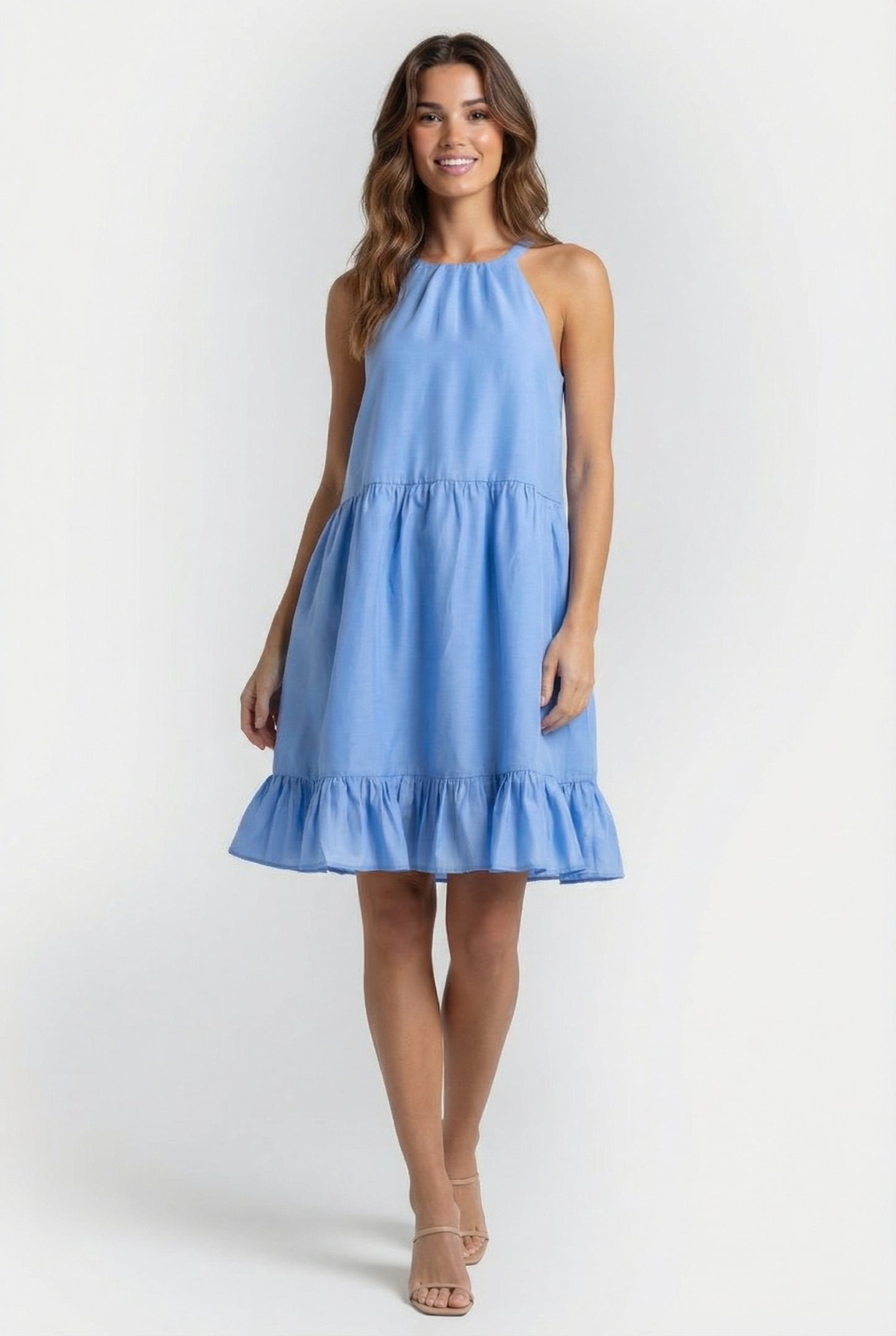 HOLLAND TIERED DRESSS CORNFLOWER BLUE 1