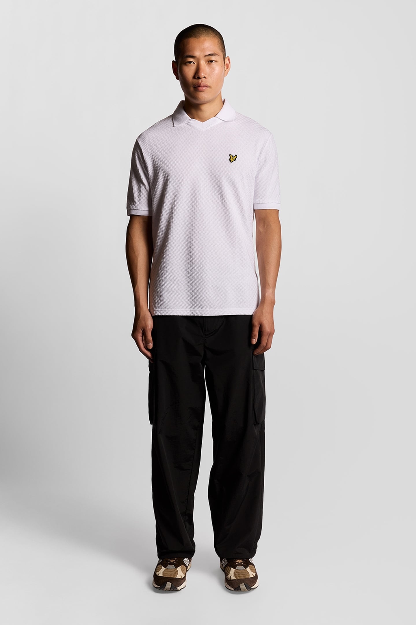 FOOTBALL COLLAR POLO SHIRT WHITE 1