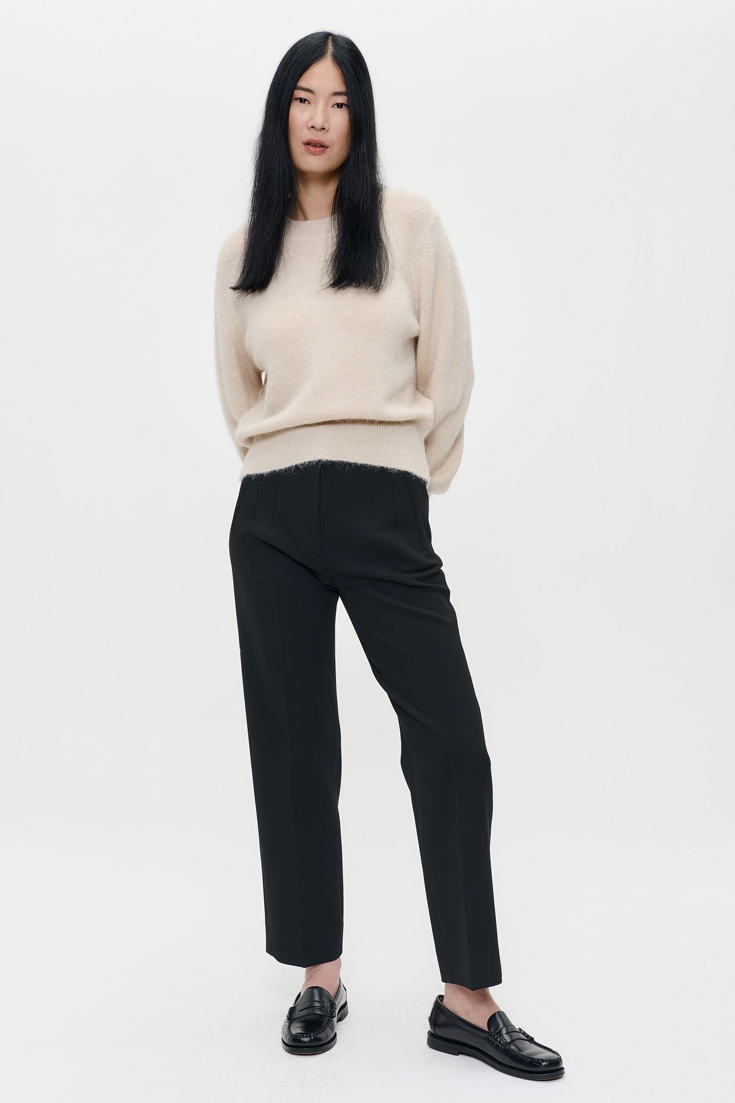 ALPACA ROUND NECK PULLOVER CREAM 1