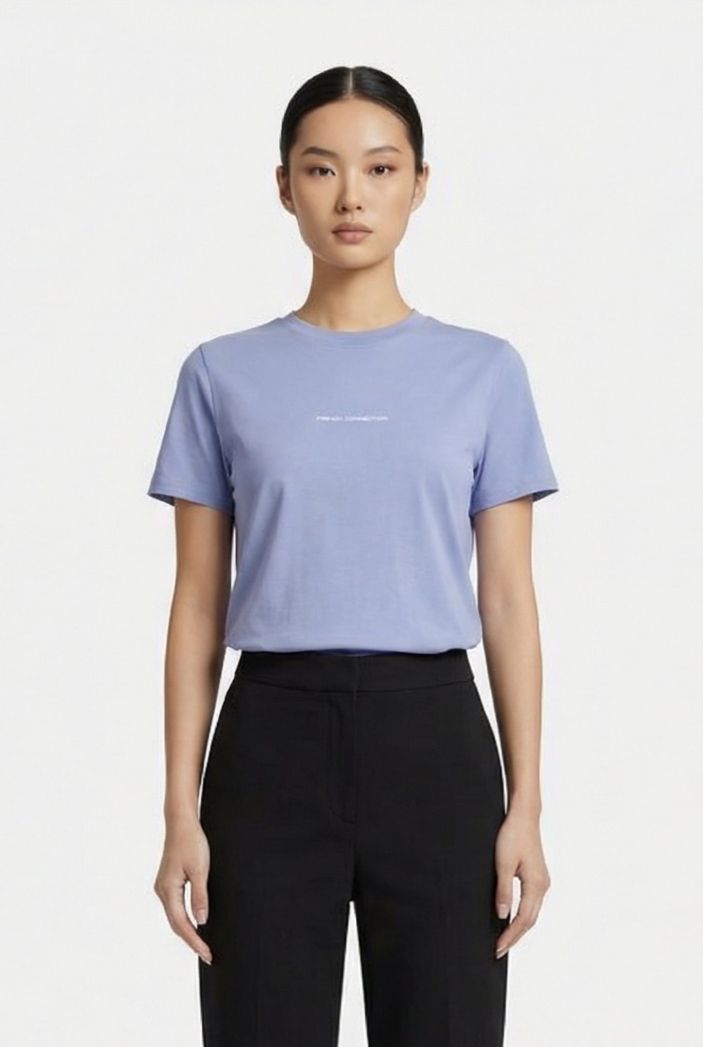 FRENCH CONNECTION TEE WASHED BLUE/WHITE 1