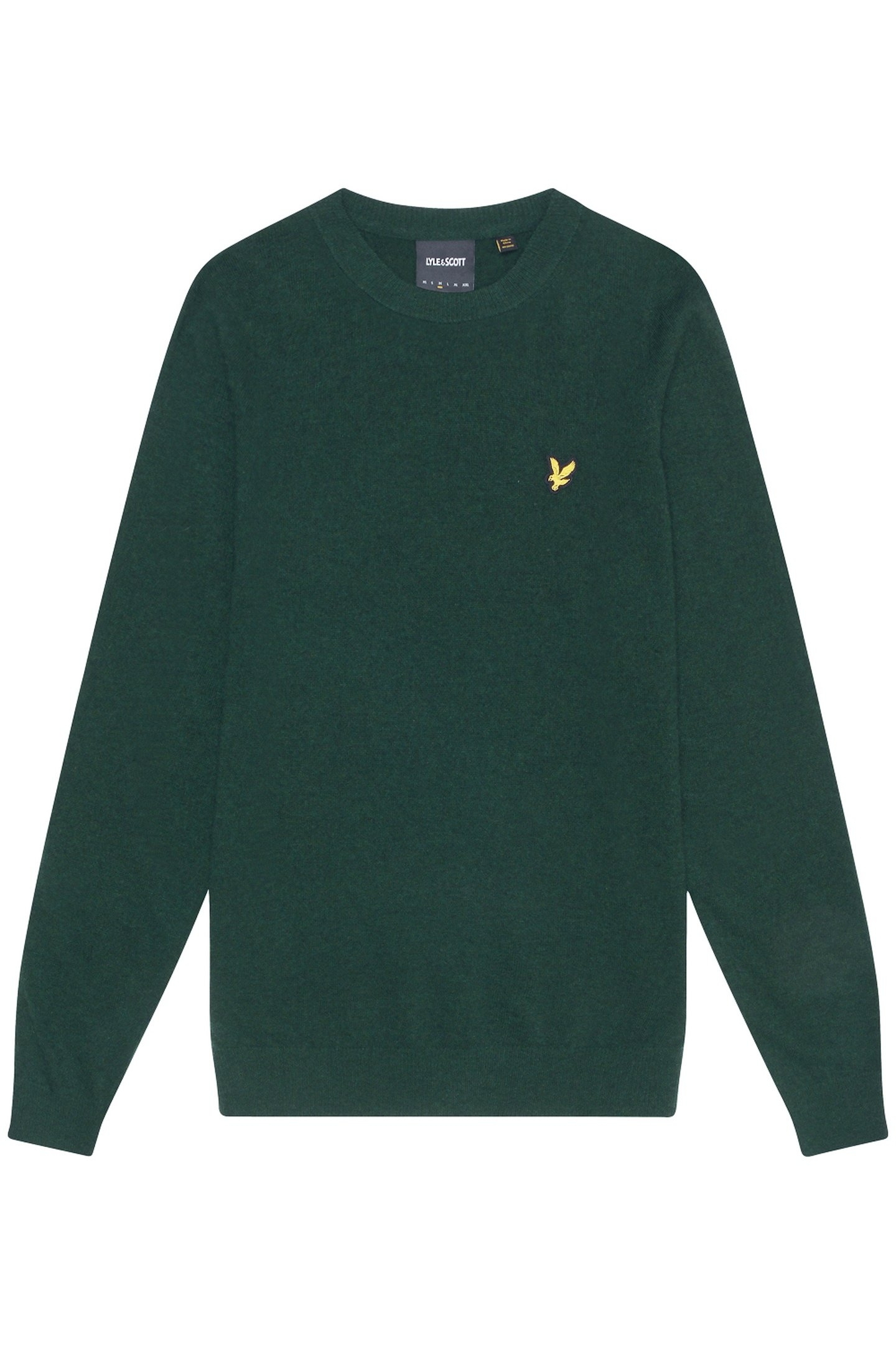 LAMBSWOOL BLEND CREW NECK JUMPER ARGYLE TEAL MARL 5